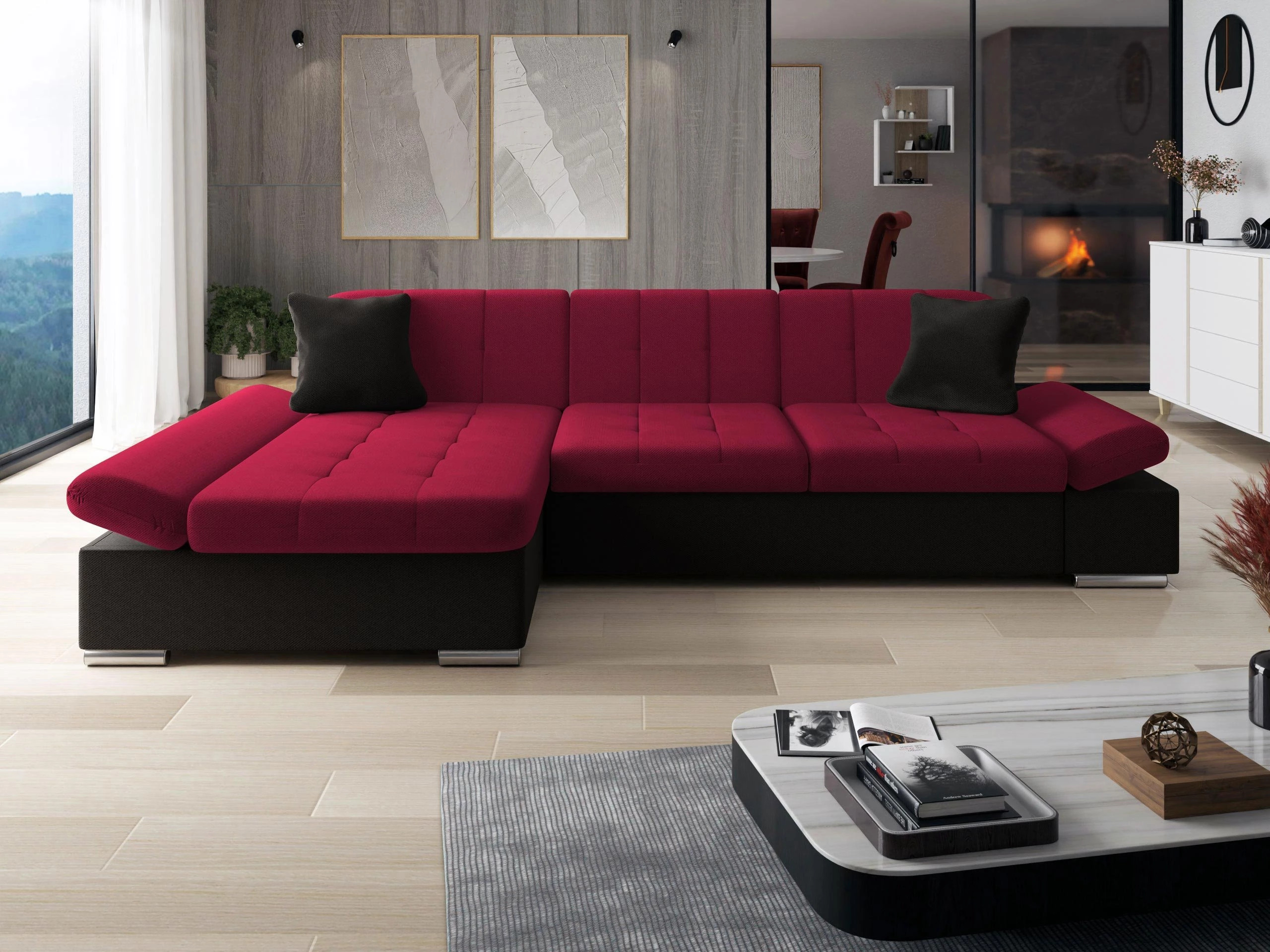 Canapé d'angle Comfivo Serenitas (Kronos 07 + Kronos 02 + Kronos 07)