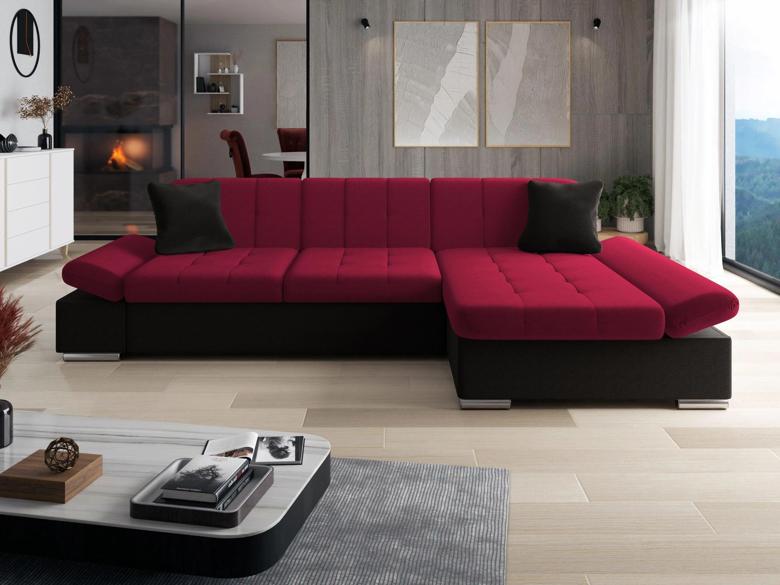 Canapé d'angle Comfivo Serenitas (Kronos 07 + Kronos 02 + Kronos 07)