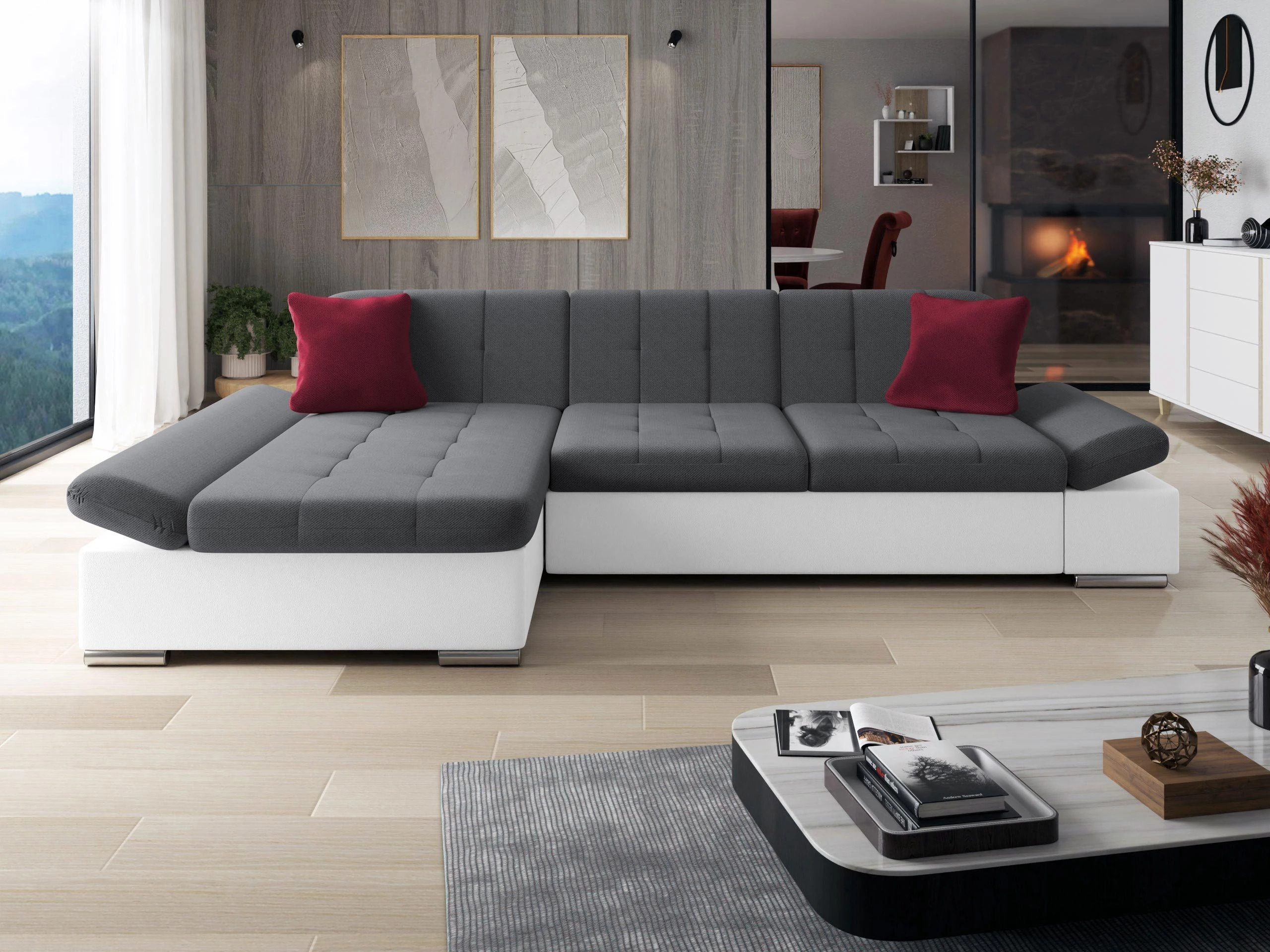 Canapé d'angle Comfivo Serenitas (Soft 017 + Kronos 22 + Kronos 02)