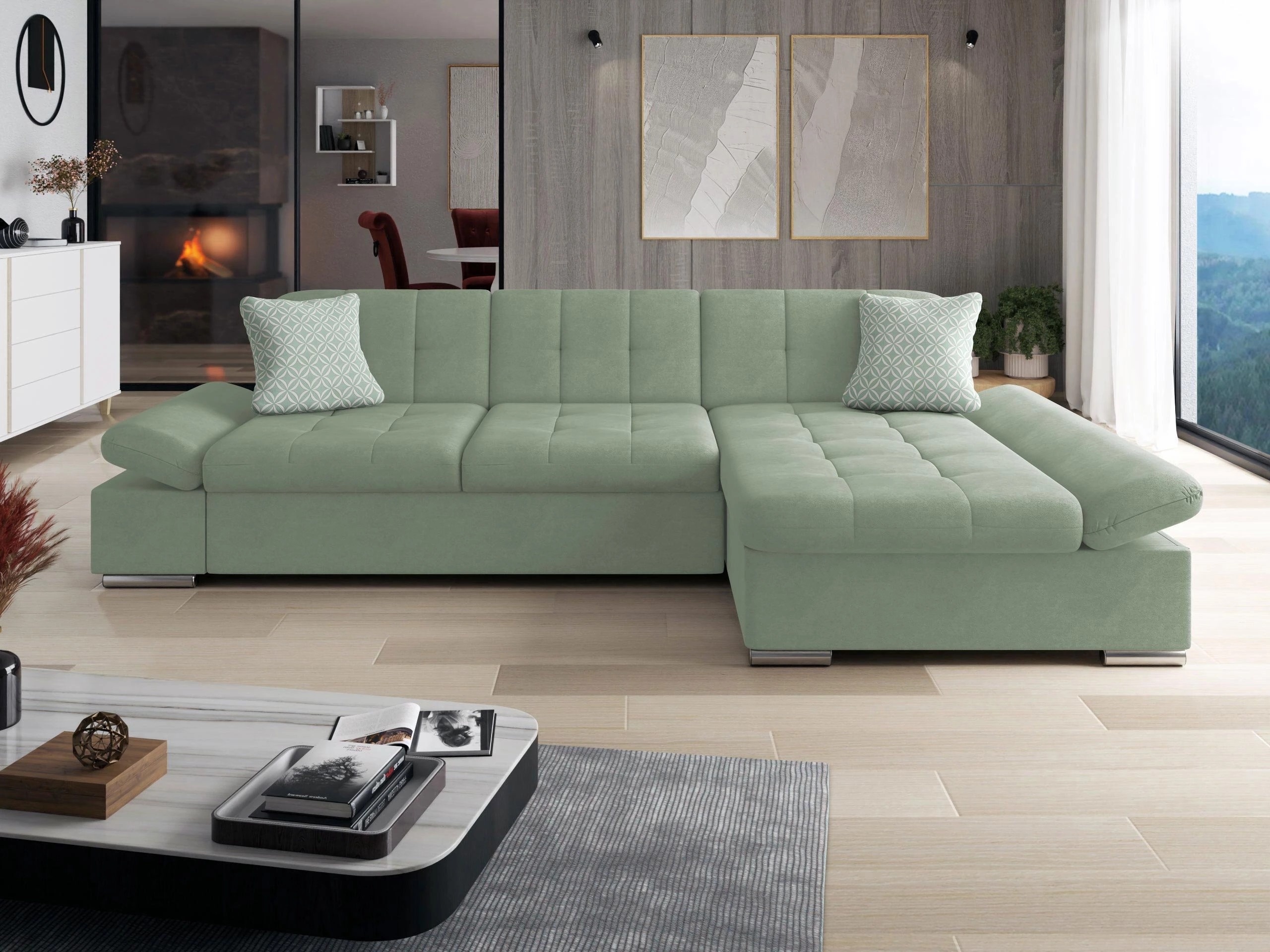 Canapé d'angle Comfivo Serenitas (Uttario Velvet 2954 + Evo 29)