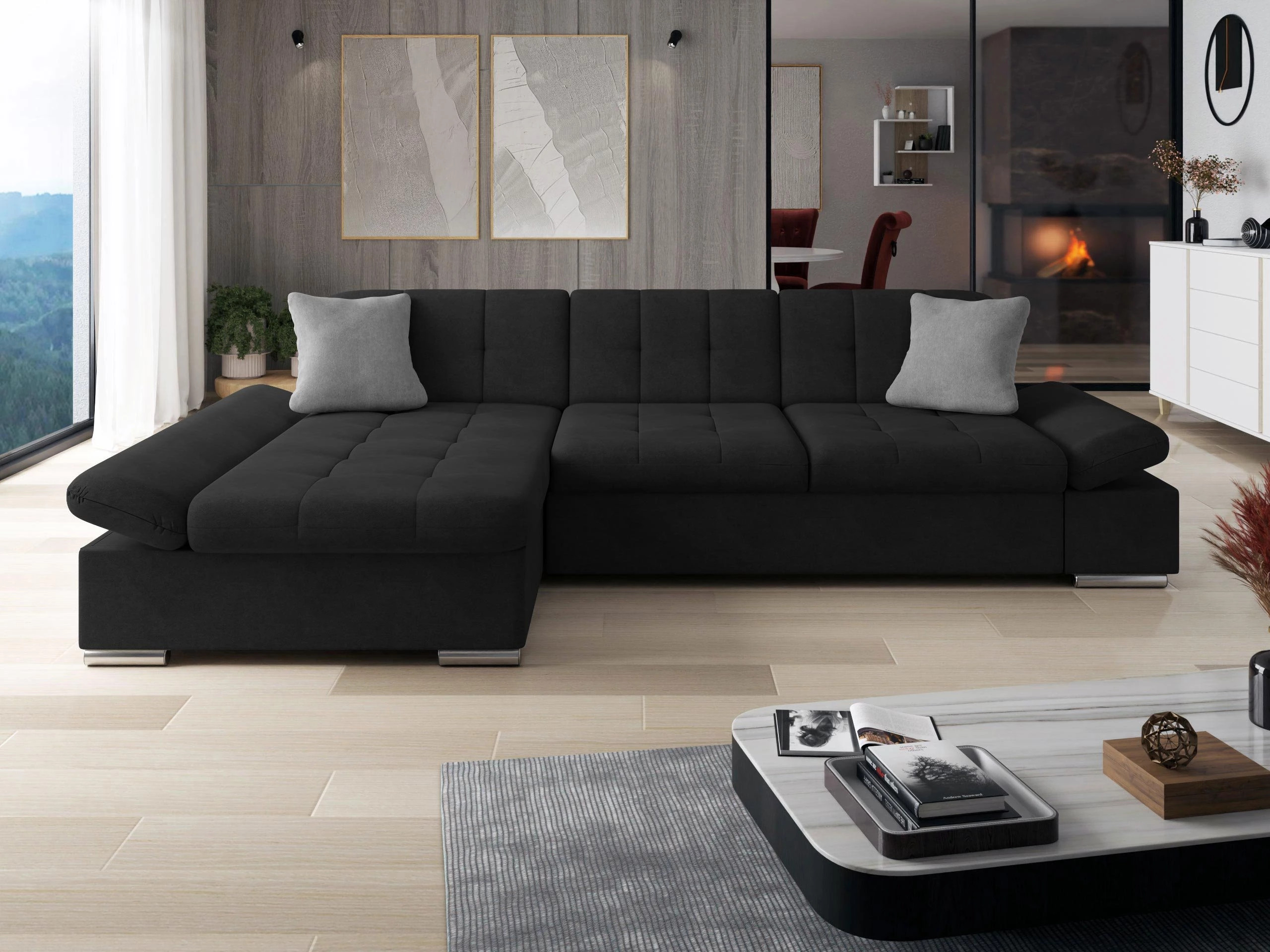 Canapé d'angle Comfivo Serenitas (Uttario Velvet 2980 + Uttario Velvet 2972)