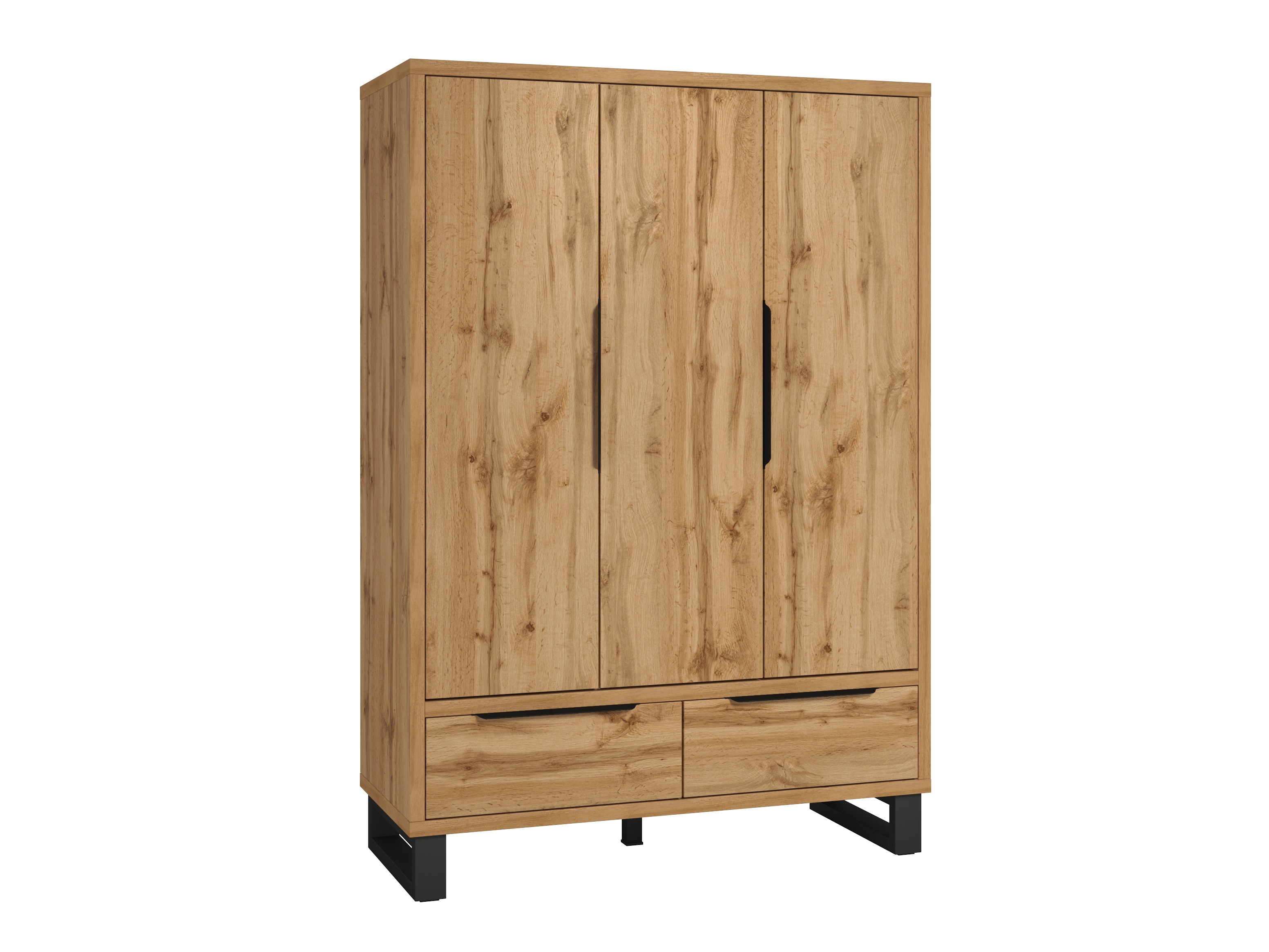 Armoire Avicavu 121 (Chêne wotan + Noir)
