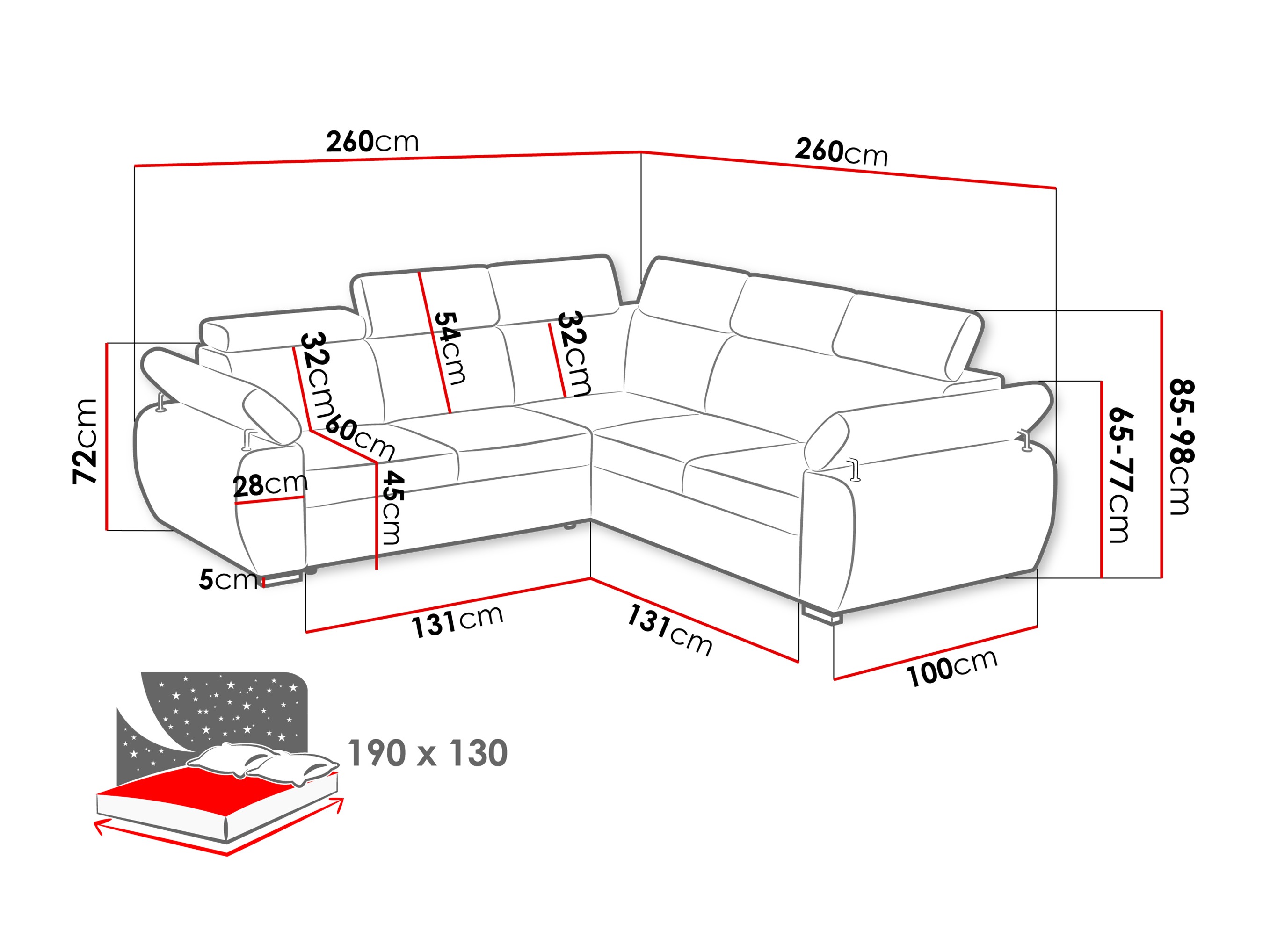 Canapé d'angle Columbus 215 (Flow 10)