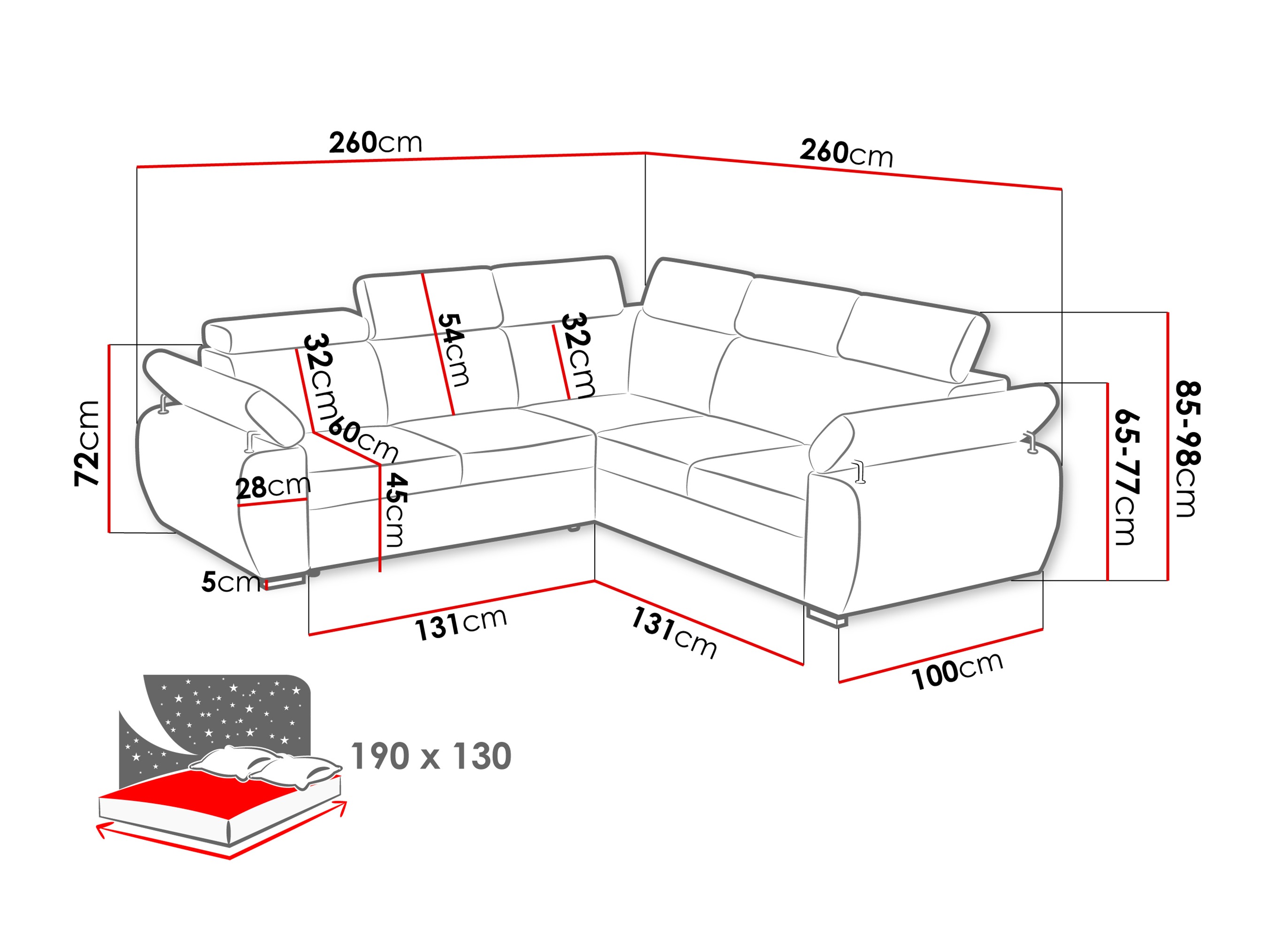 Canapé d'angle Columbus 215 (Flow 17)