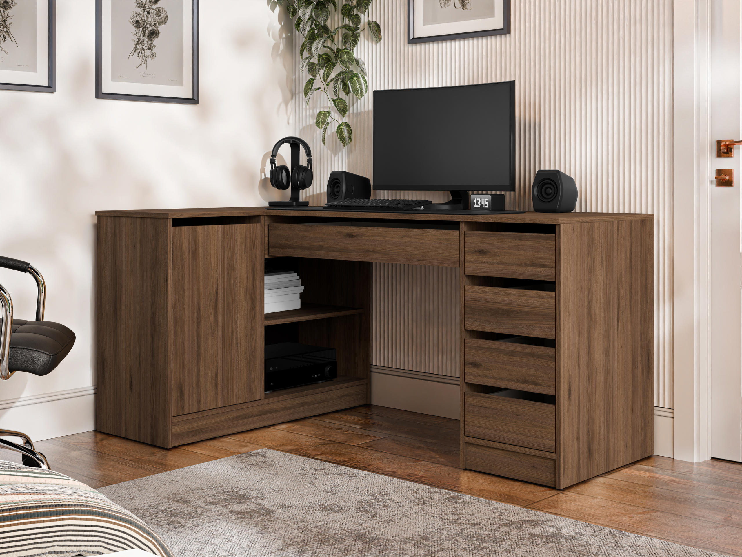 Bureau d'angle Comfivo Terros III (Noyer)