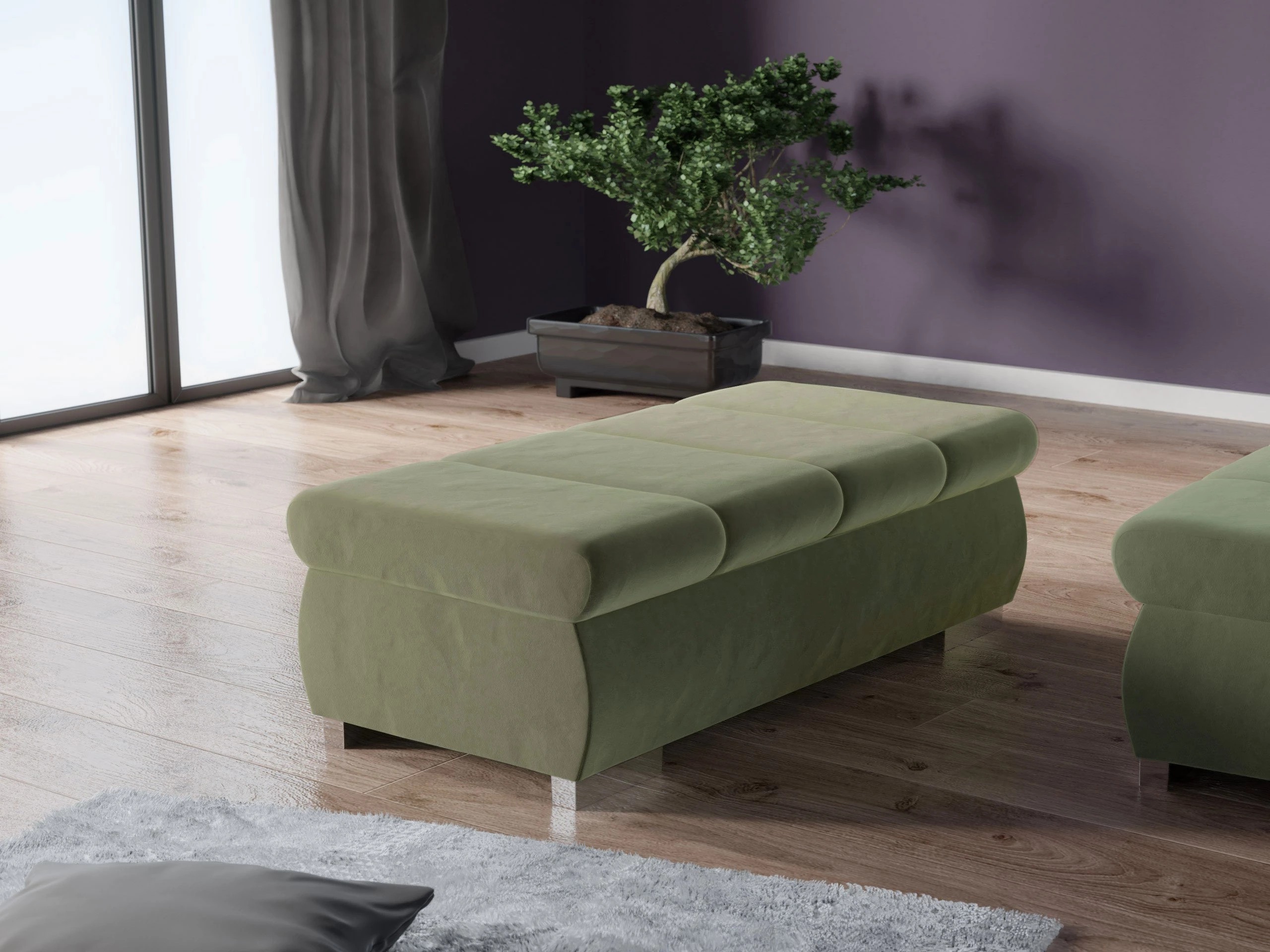 Banc rembourré Comfivo Olivetum I (Magic Velvet 2243)