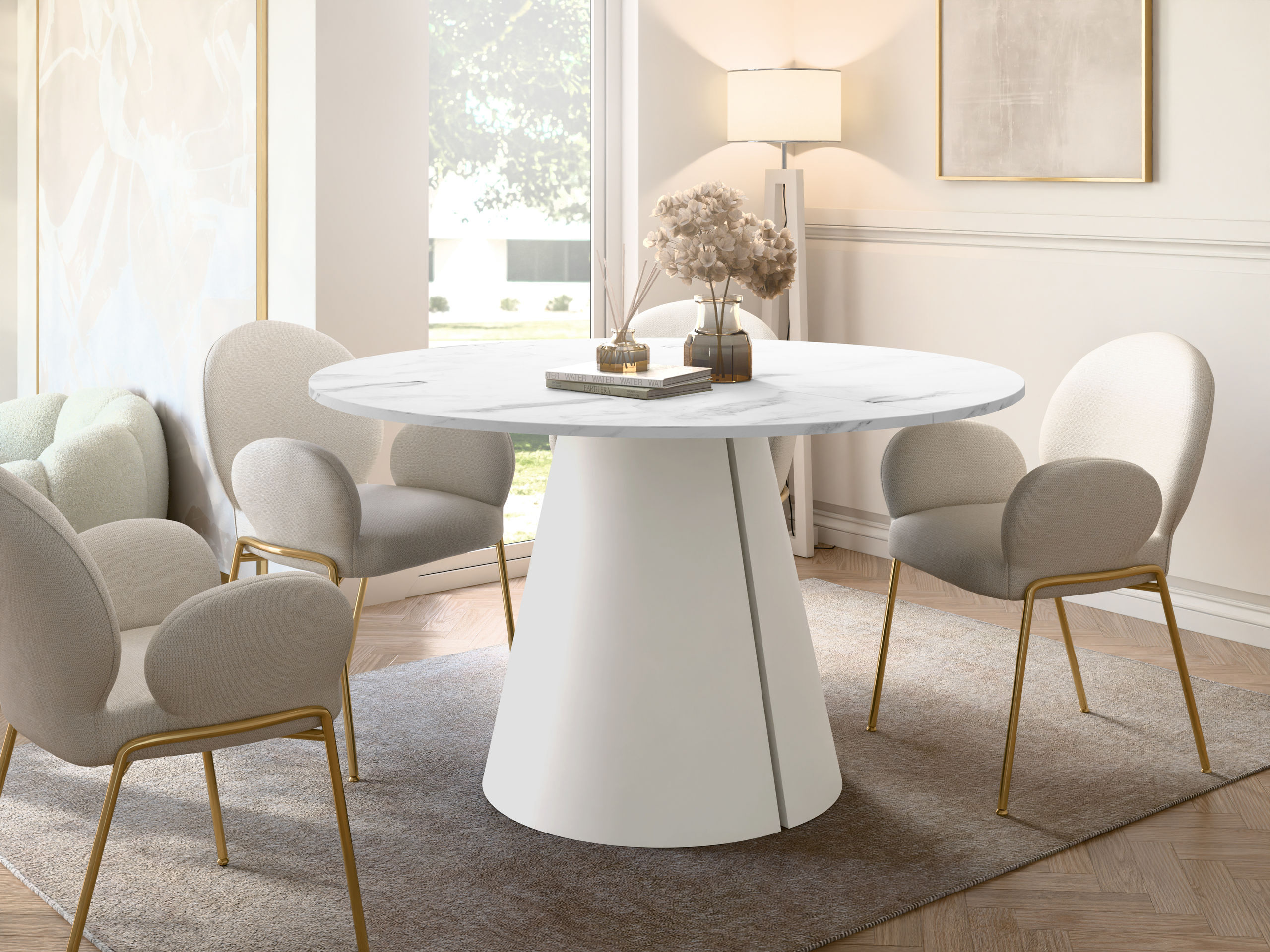Table Oswego 168 (Marbre blanc)