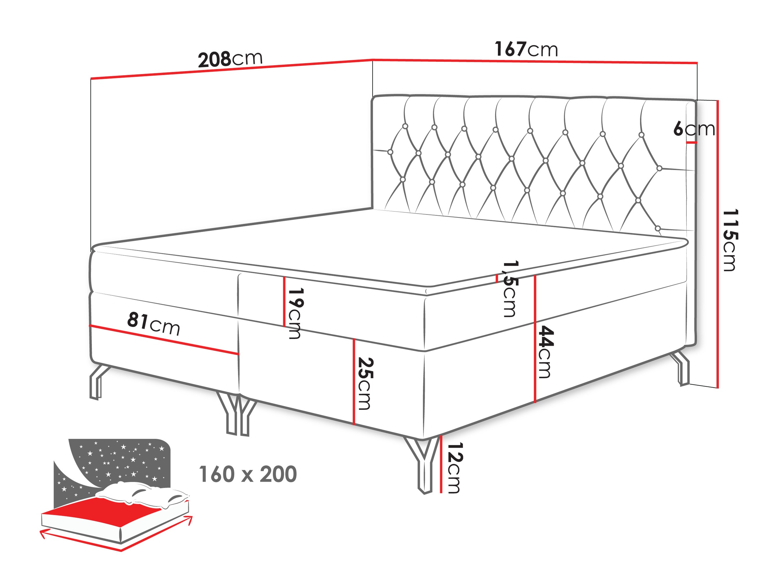 Lit boxspring Baltimore 204 (Fresh 01)