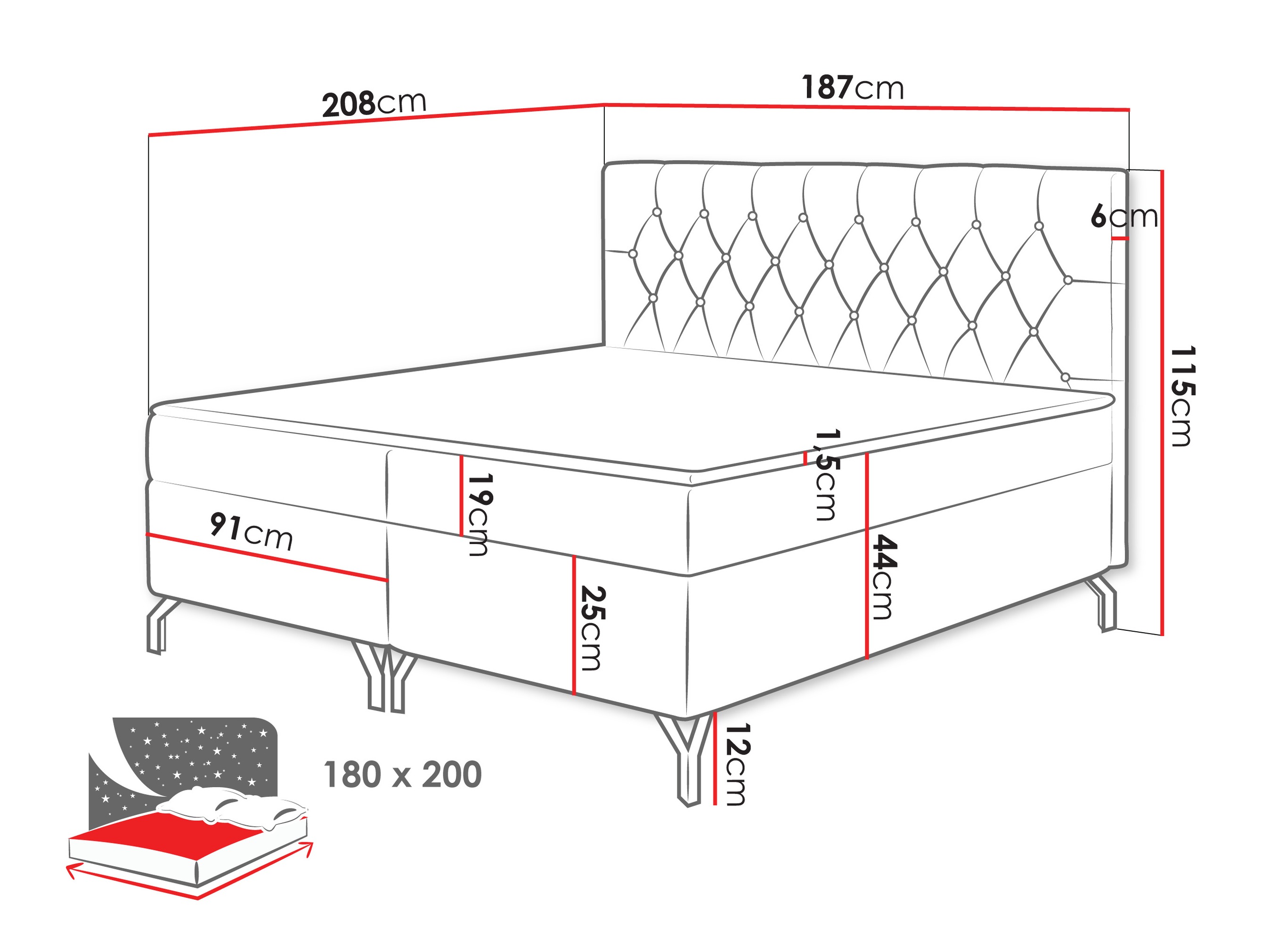 Lit boxspring Focus (Fresh 03)