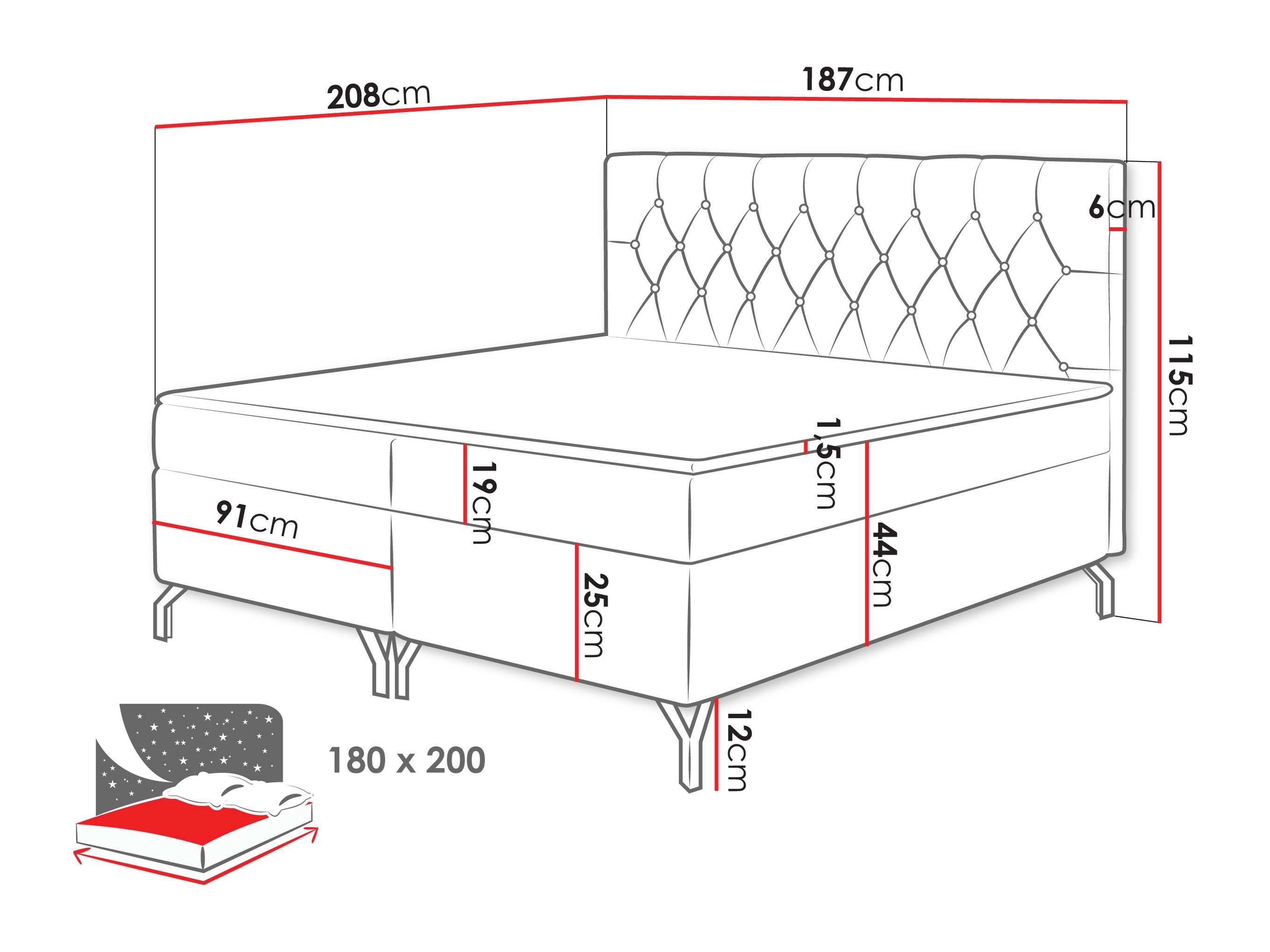 Lit boxspring Focus (Fresh 04)