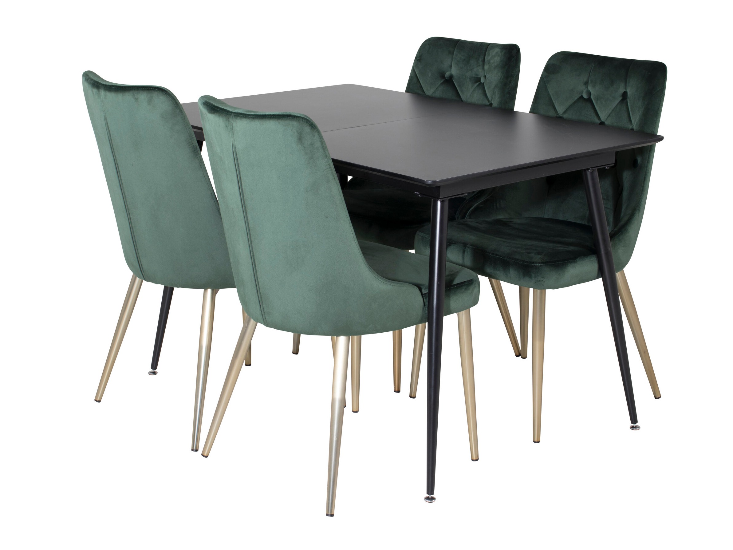 Salle à manger complète Dallas 1522 (Vert + Doré)