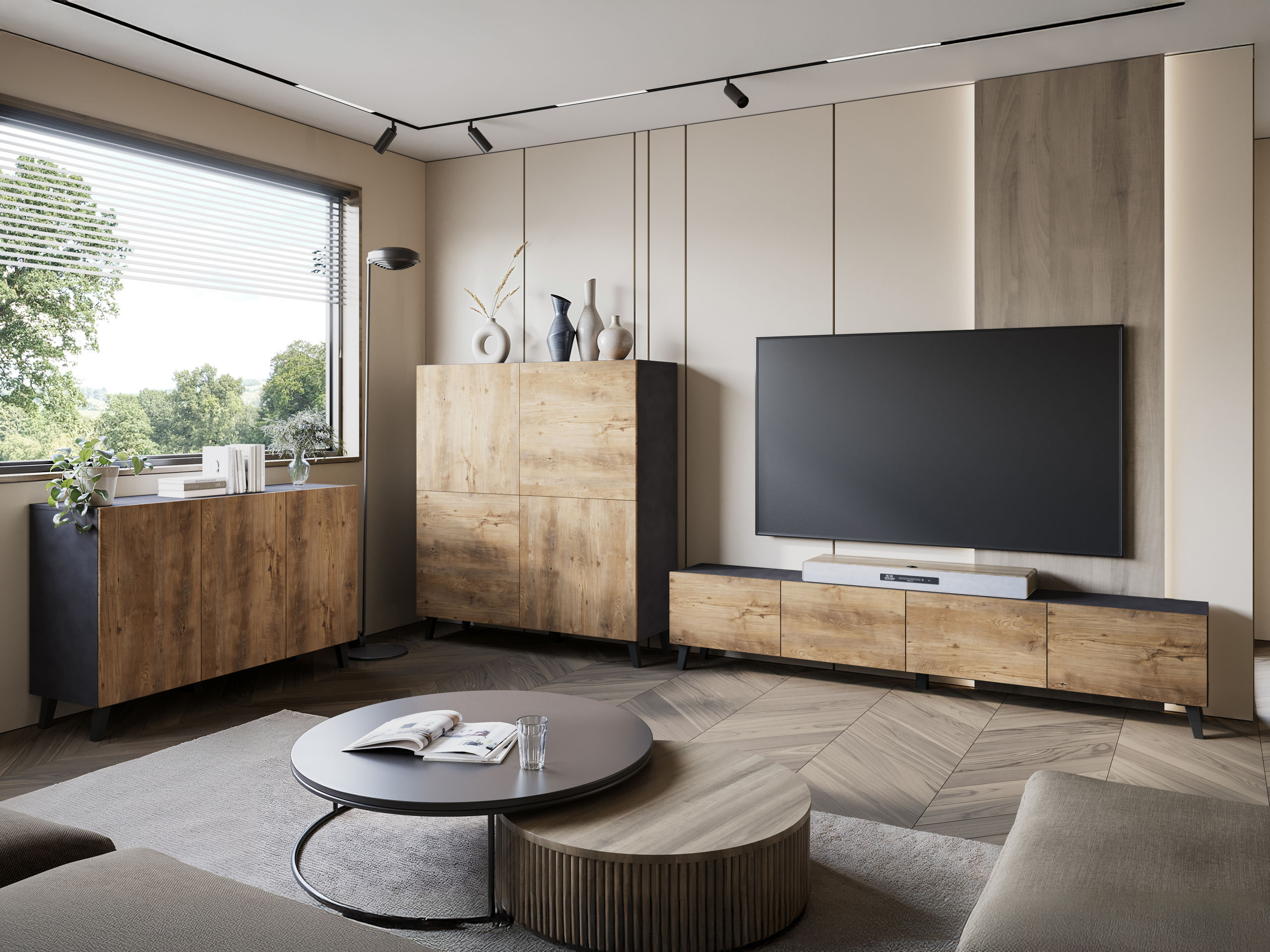Buffet Levtive 102 (Matera gris + Châtaigne)