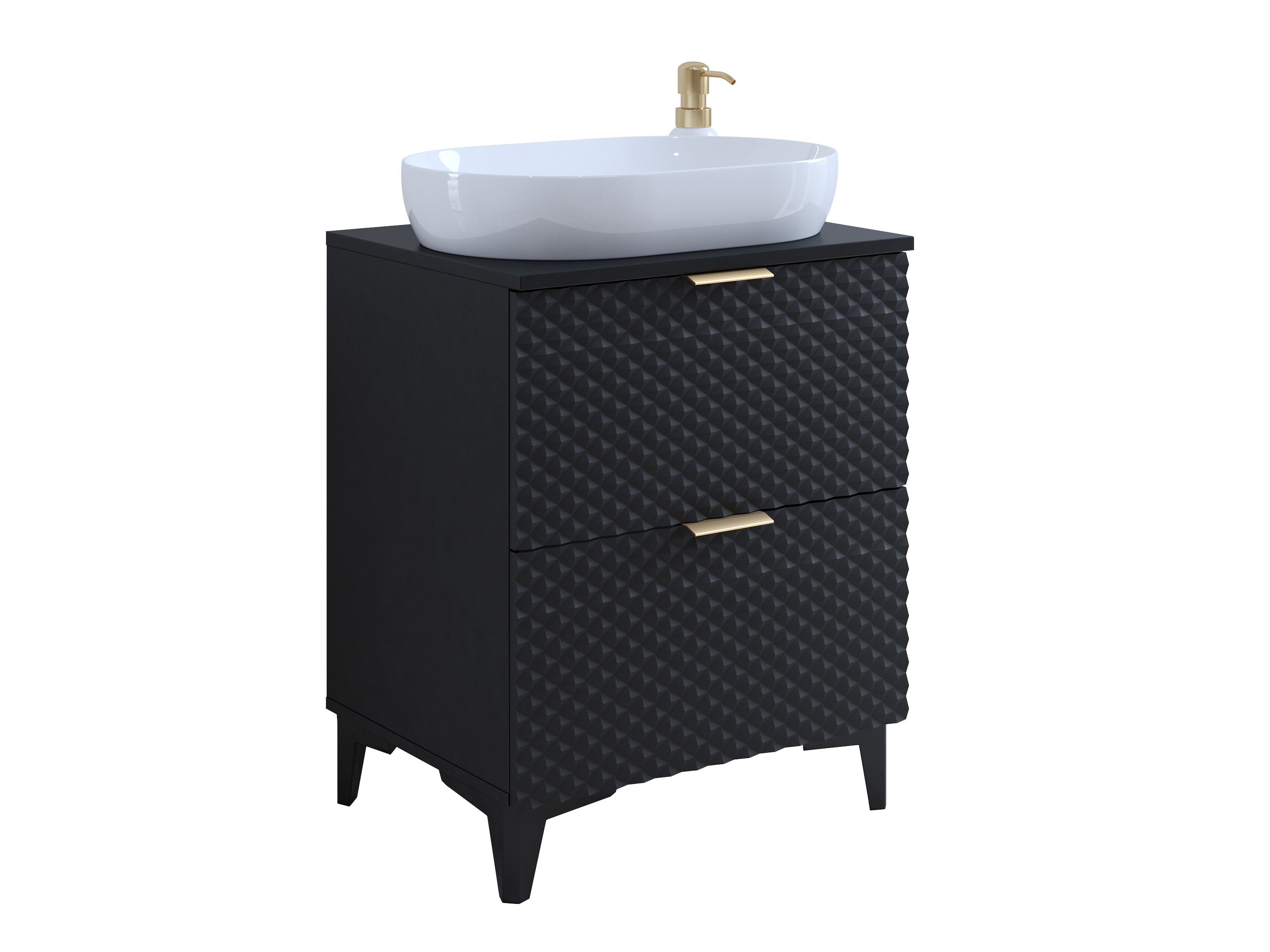 Armoire de lavabo à poser Liretu 101 (Noir)