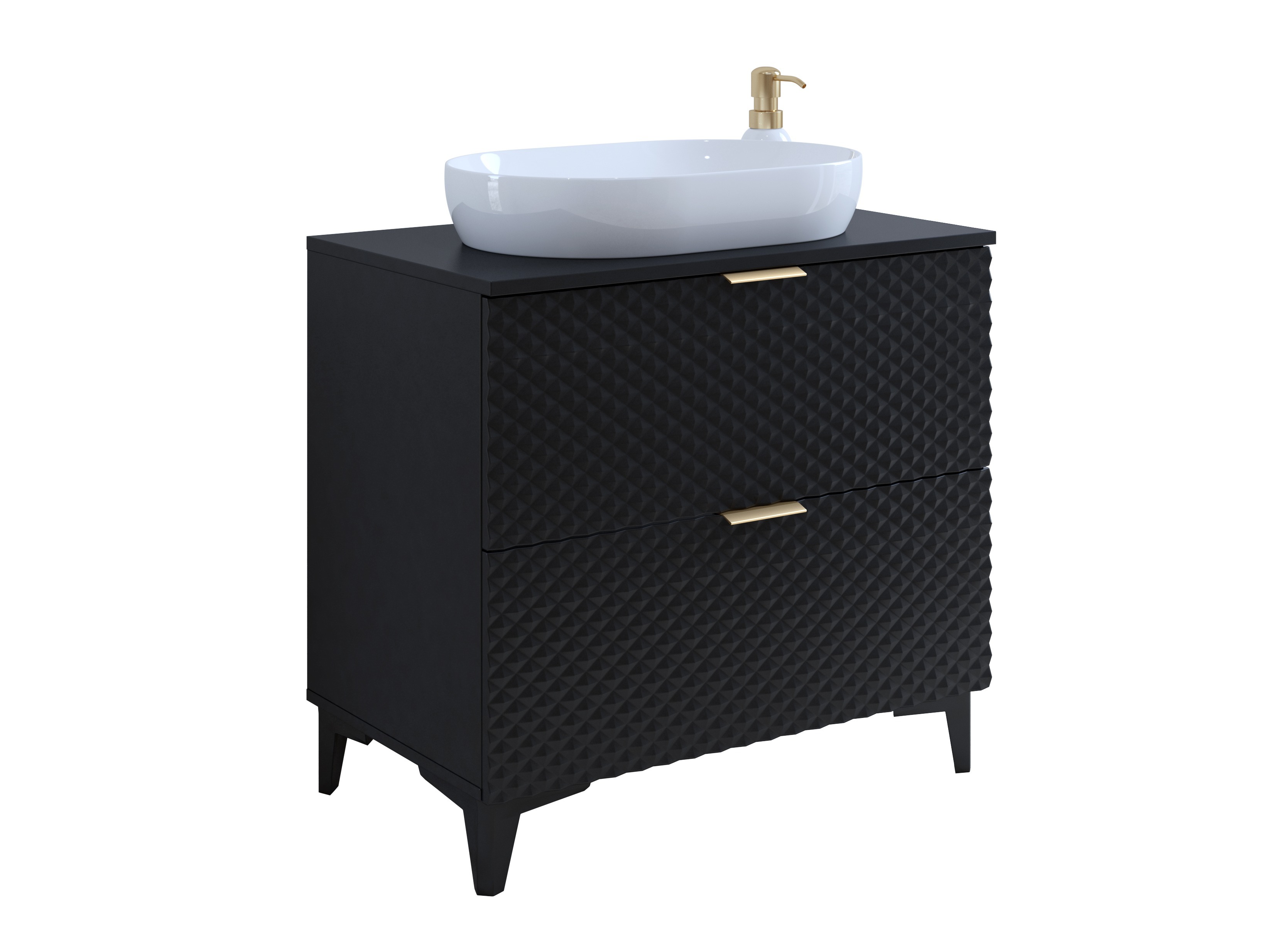 Armoire de lavabo à poser Liretu 102 (Noir)