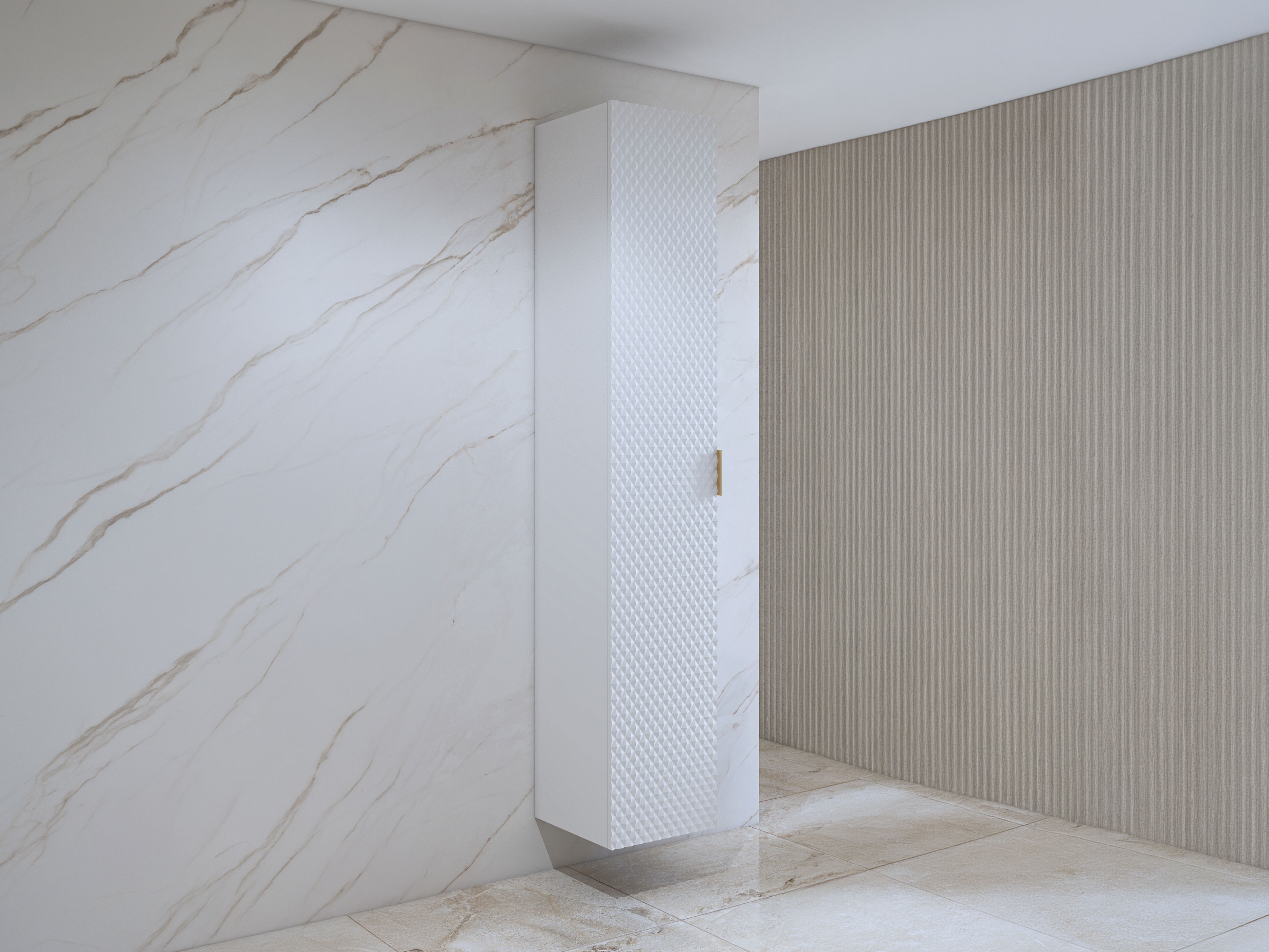 Armoire de salle de bain murale Liretu 105 (Blanc)