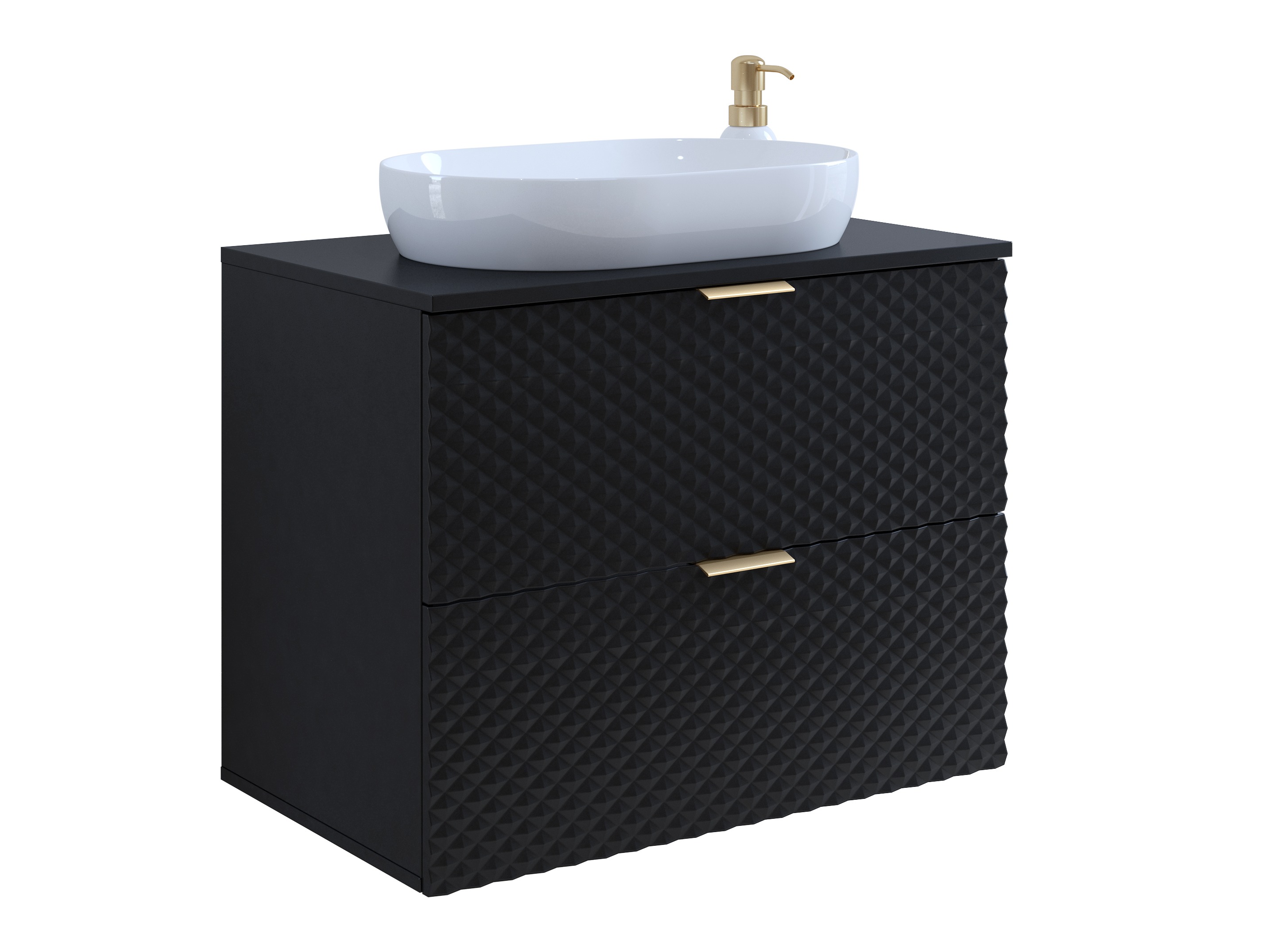 Armoire de salle de bains murale pour lavabo Liretu 107 (Noir)