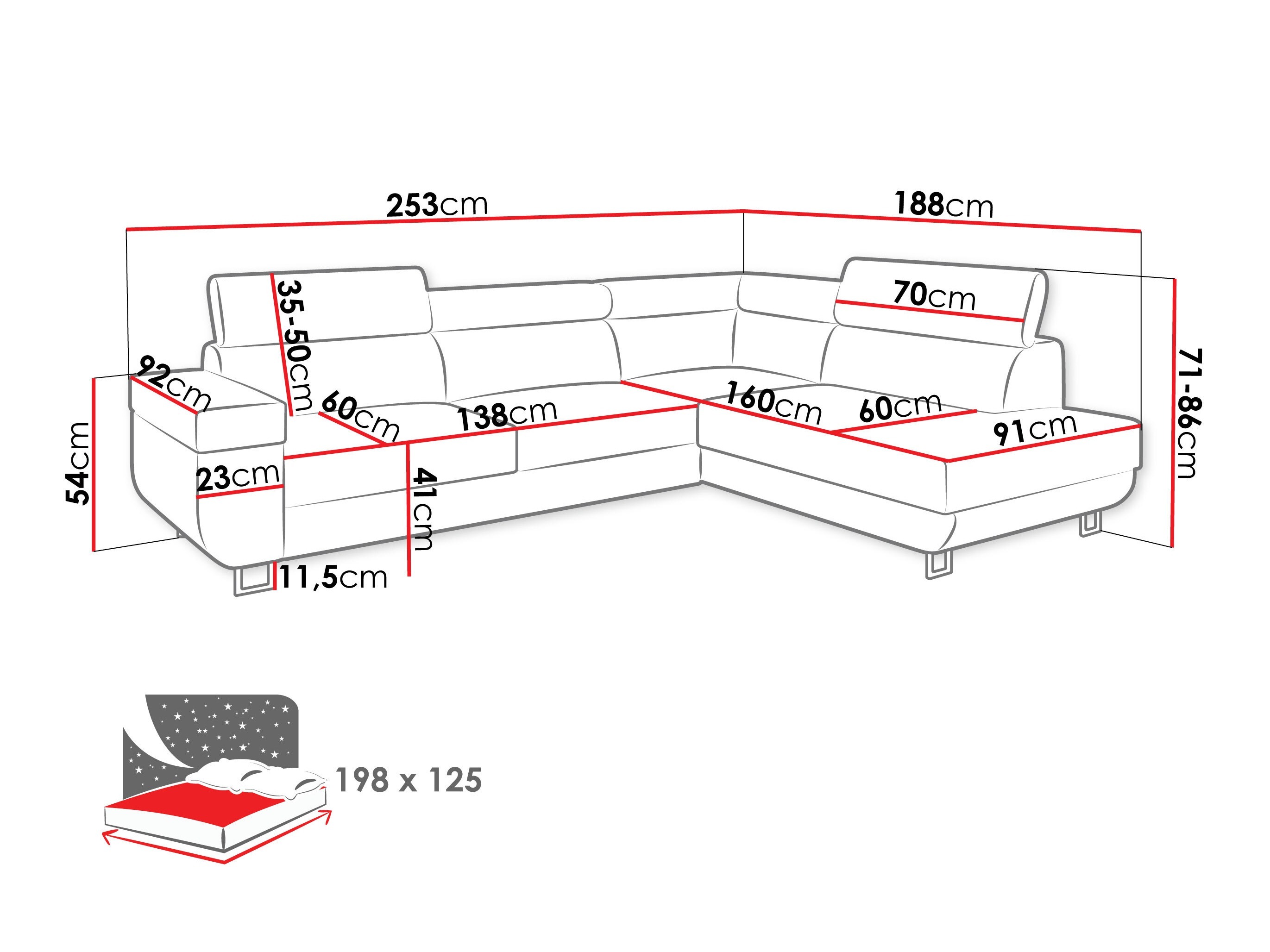 Canapé d'angle Comfivo Liberta (Polo 894)