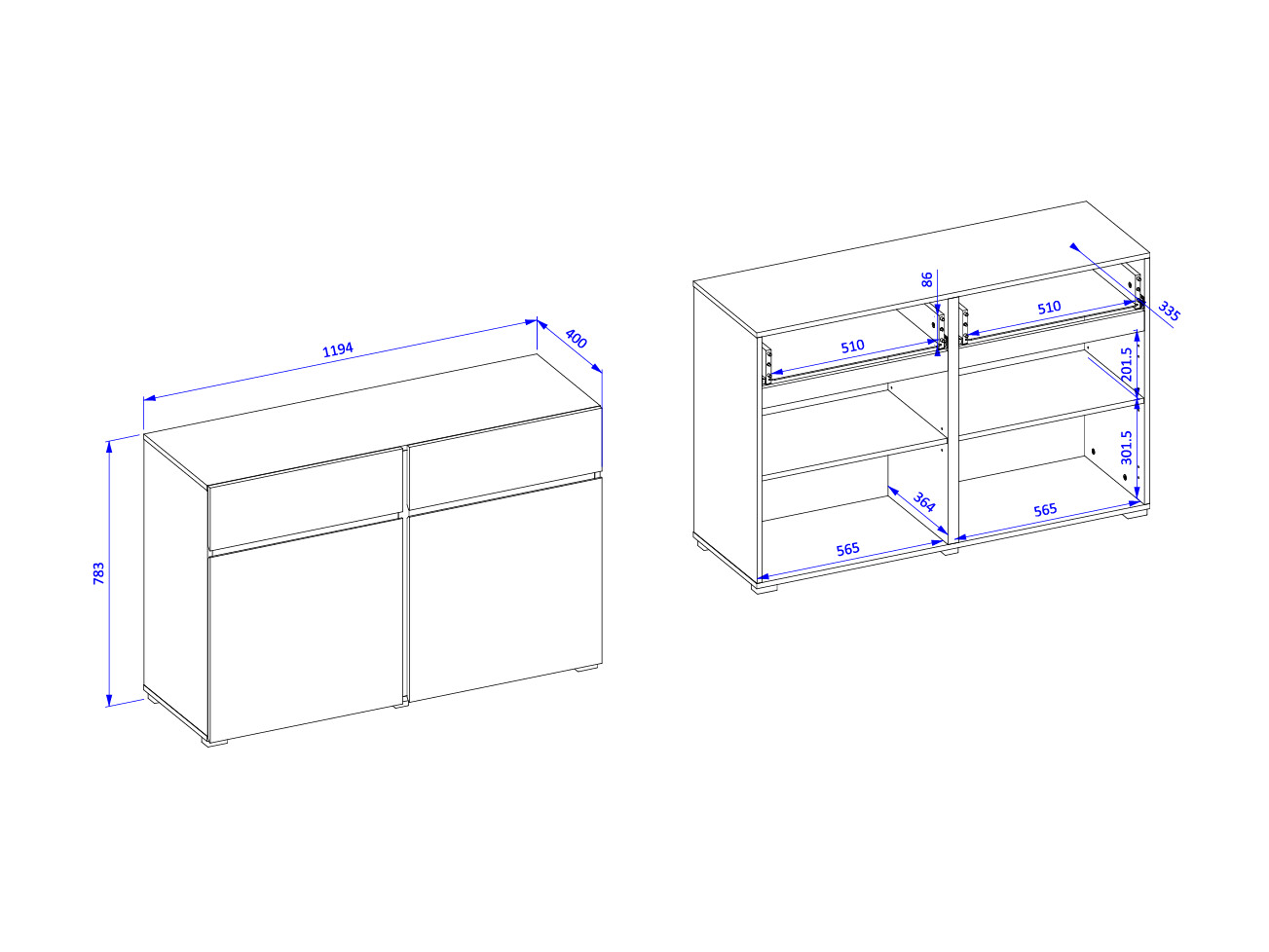 Commode Alfere 104 (Blanc)