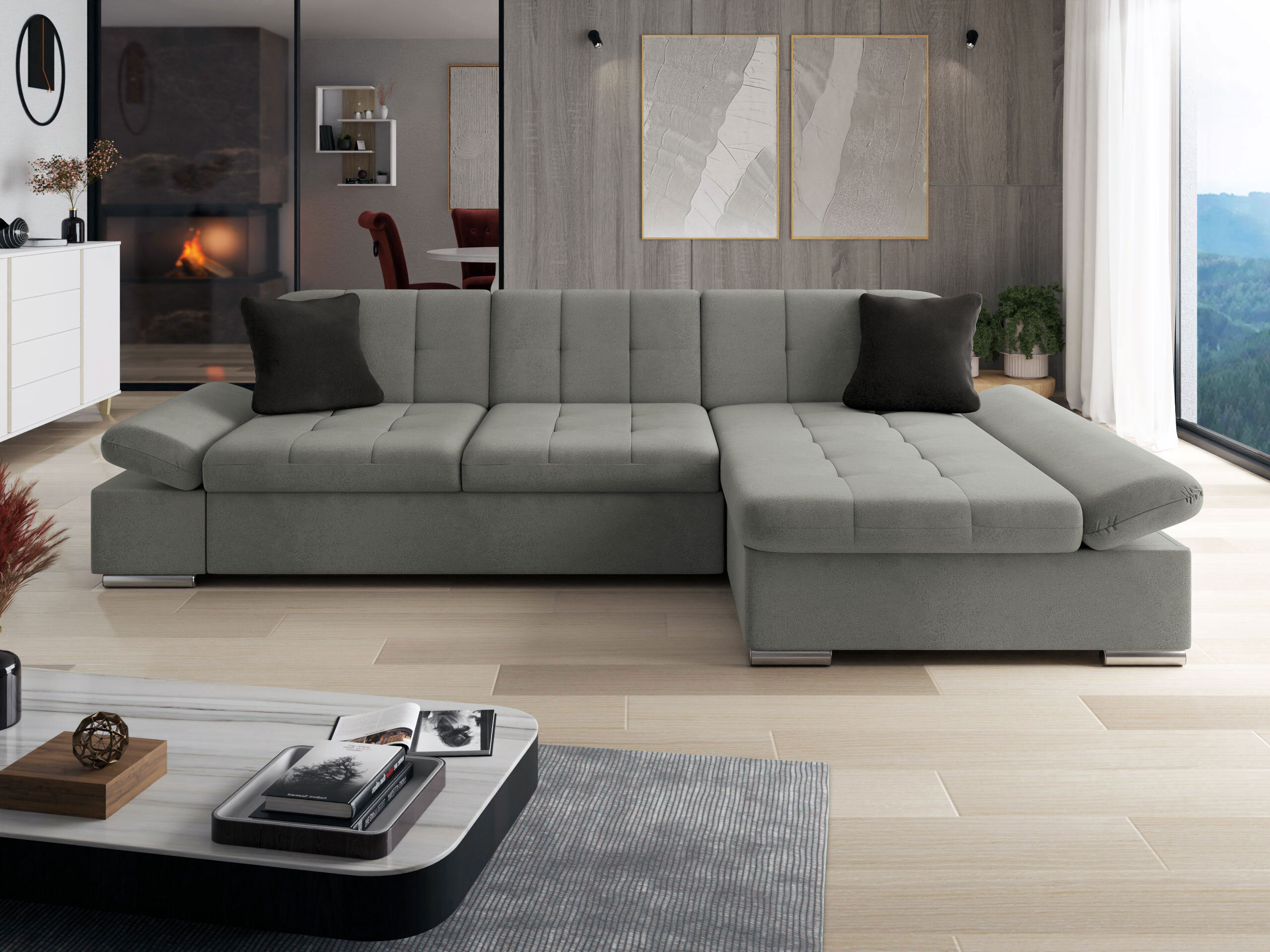 Canapé d'angle Comfivo Serenitas (Polo 894 + Polo 897)