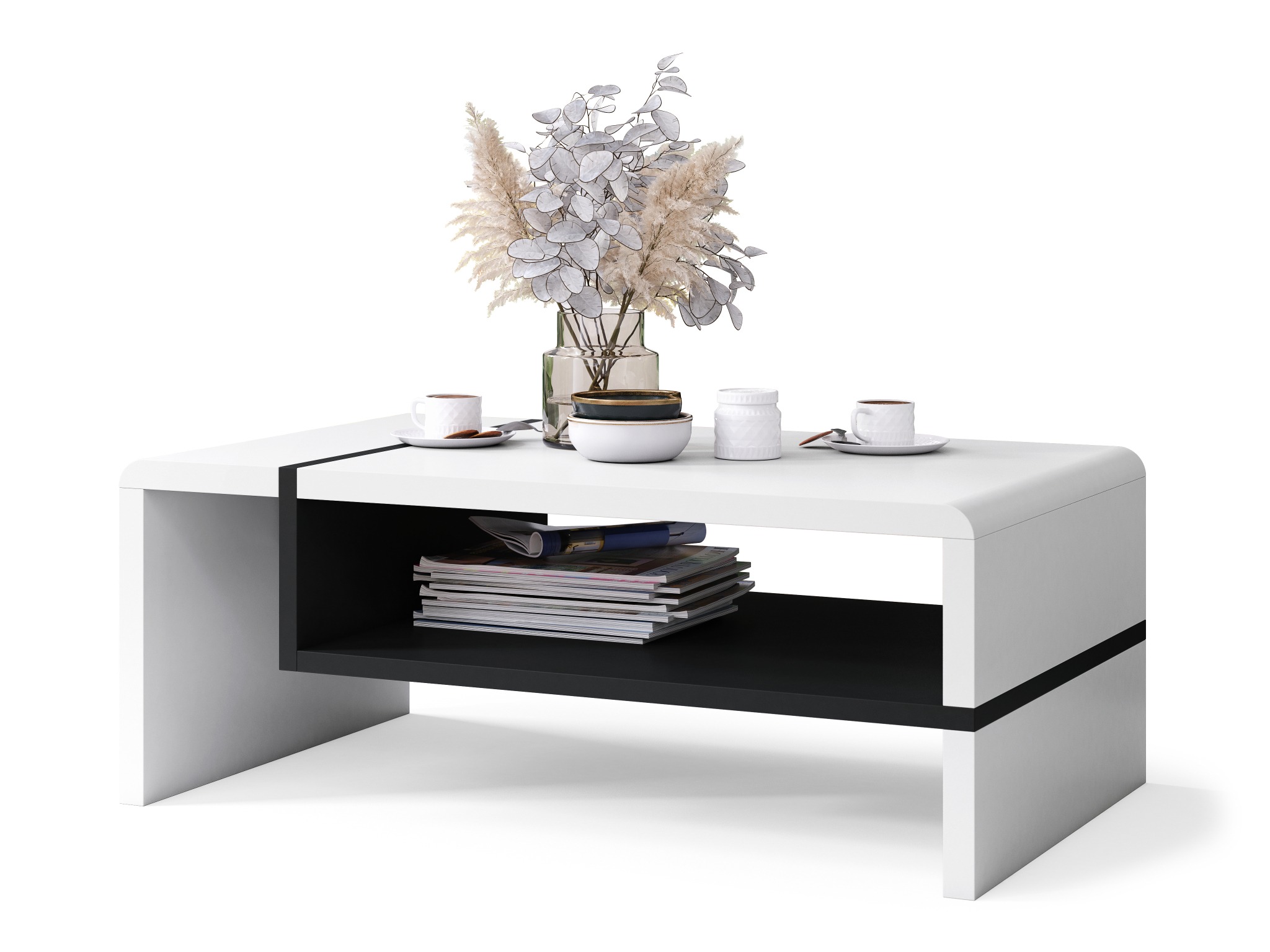 Table basse Glendale 102 (Blanc + Noir)