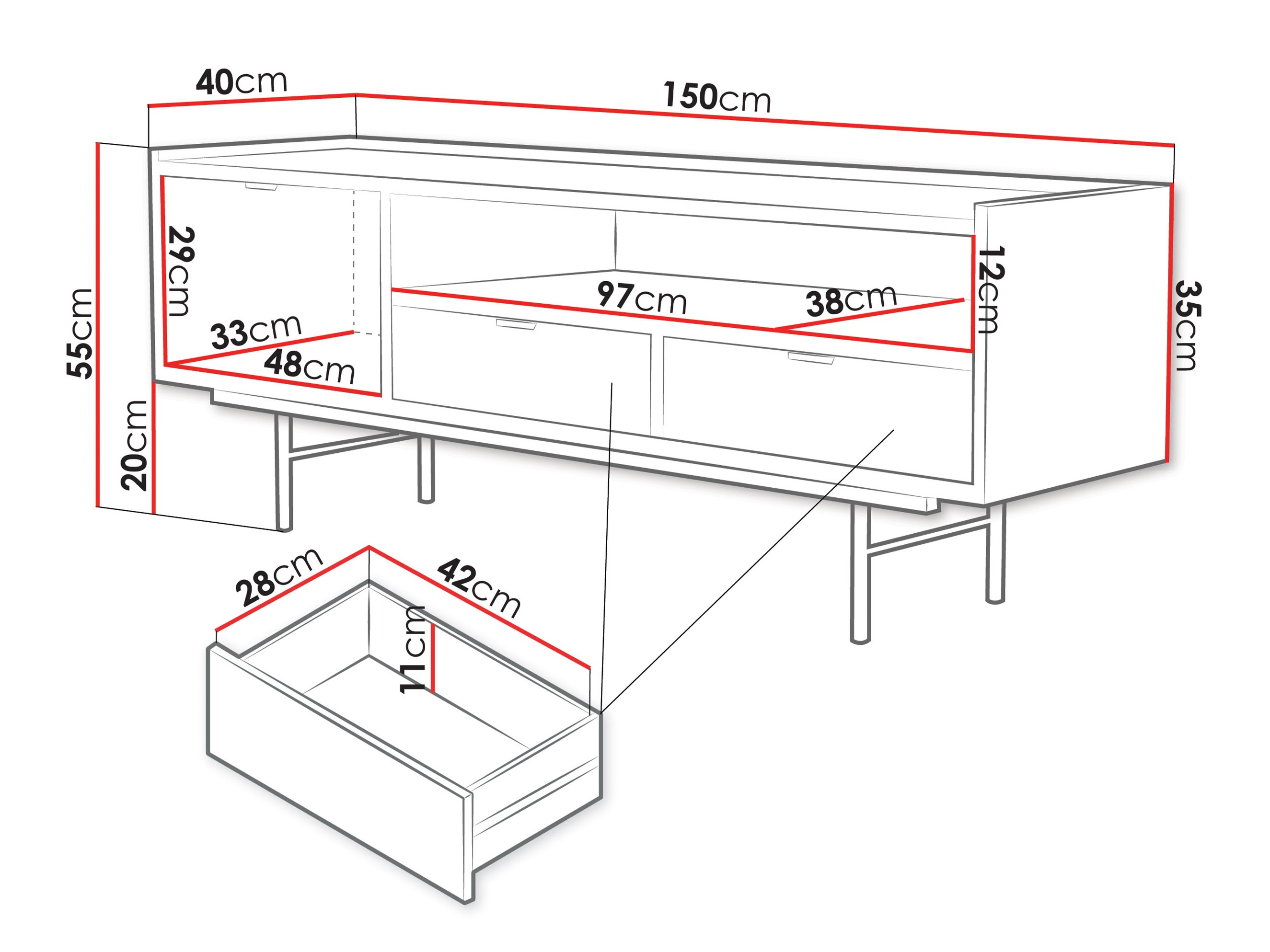 Meuble TV Studos (Chêne)