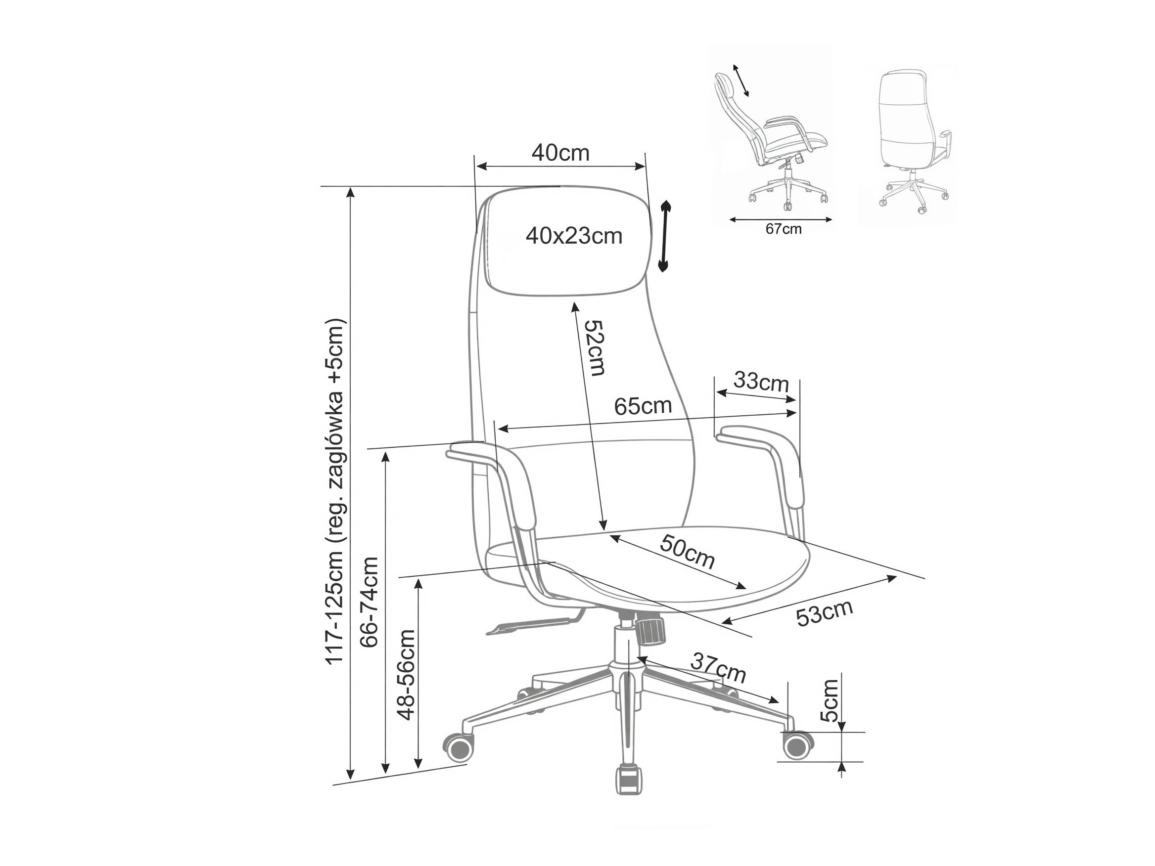 Chaise de bureau Detroit 951 (Noir)