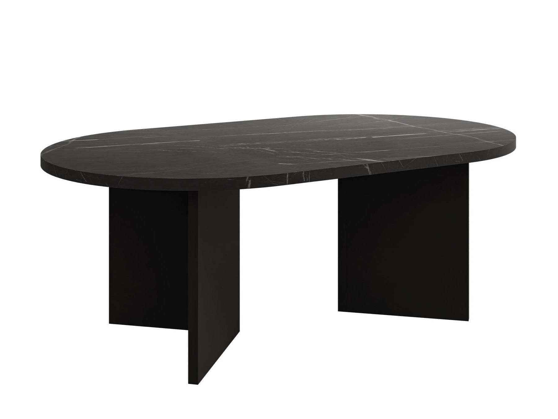 Table basse Comfivo Fungus (Marbre noir + Noir)
