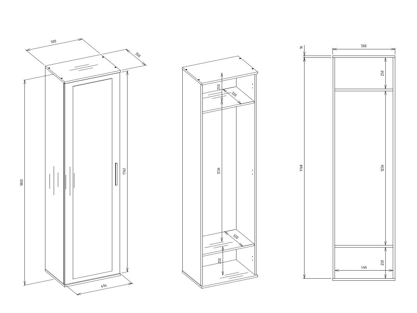 Armoire Mandeville 127 (Mat blanc)