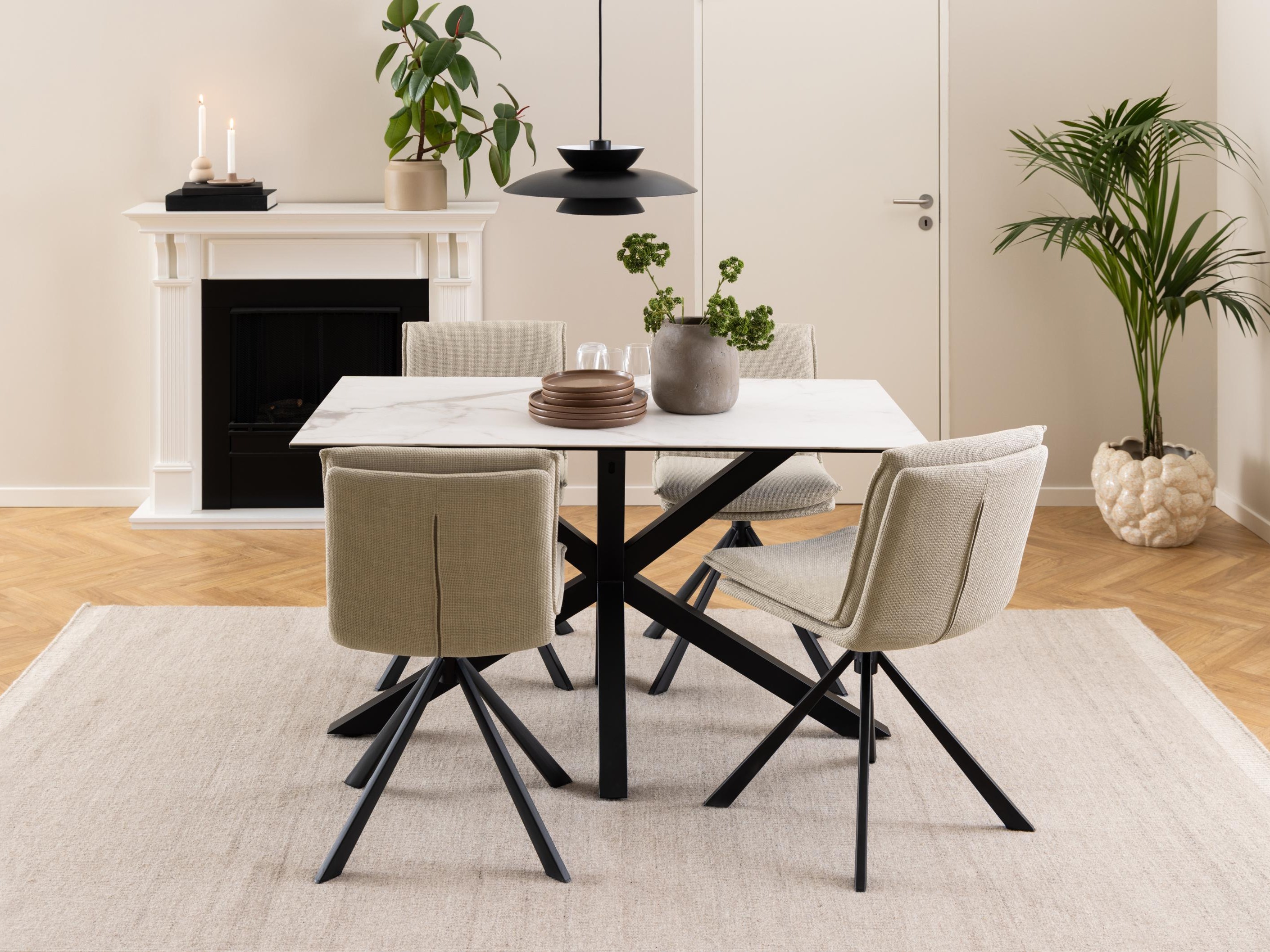 Table Norsica 918 (Marbre blanc + Noir)
