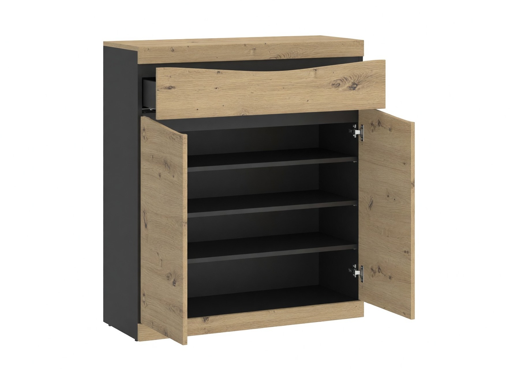 Commode Venlori 115 (Chêne Artisan + Anthracite)
