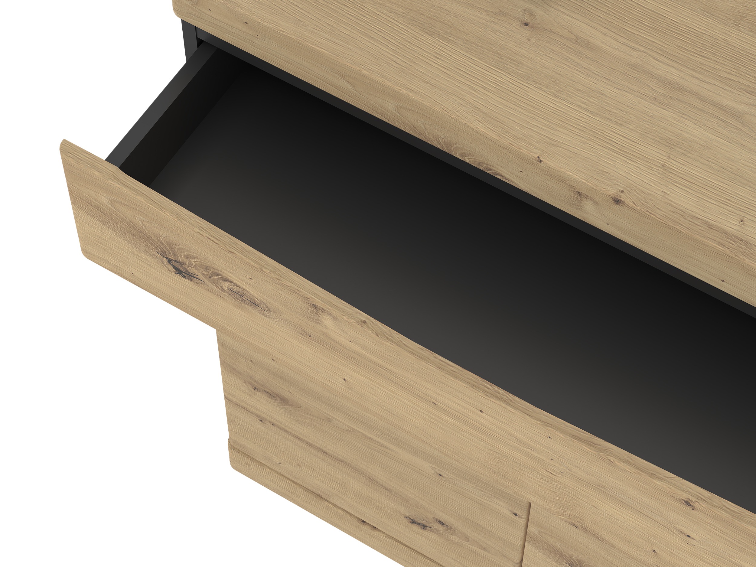 Commode Venlori 115 (Chêne Artisan + Anthracite)