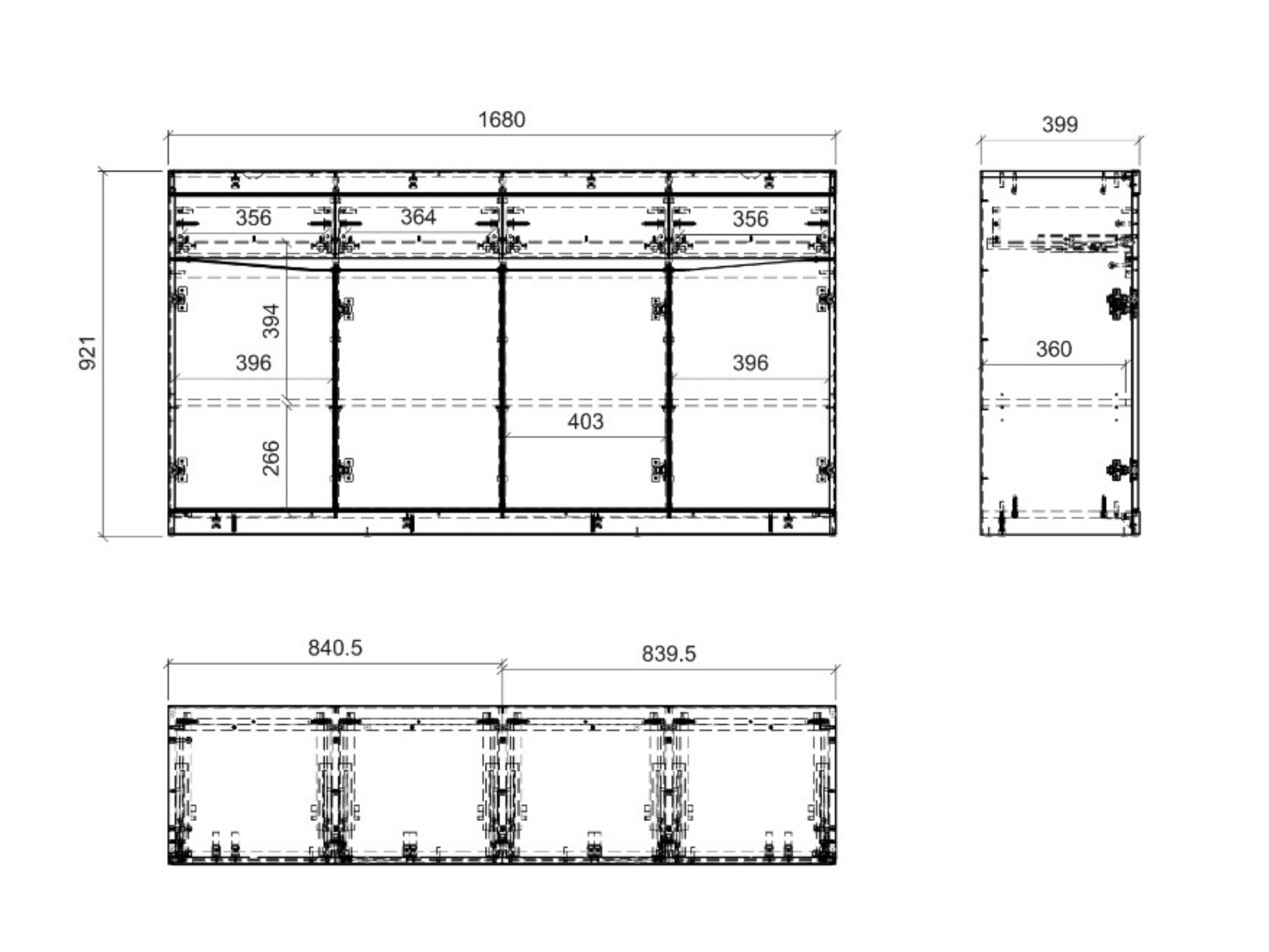 Commode Venlori 124 (Blanc + Graphite)