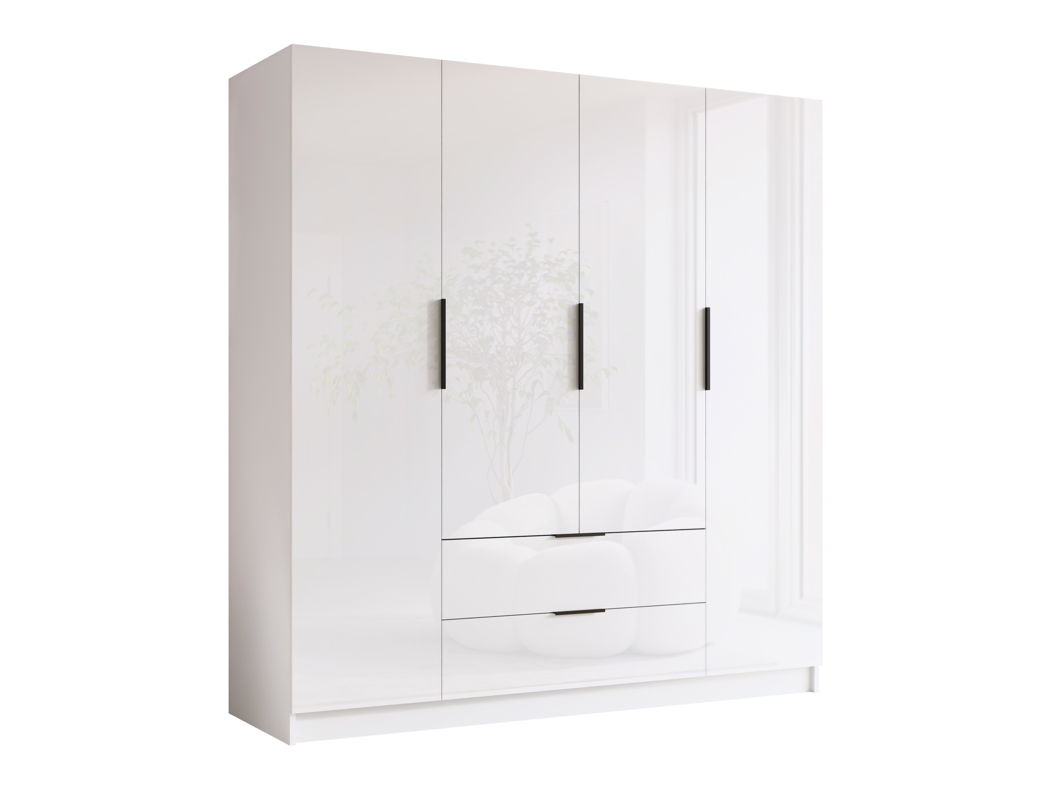Armoire Closico Cadron I (Blanc + Blanc brillant)
