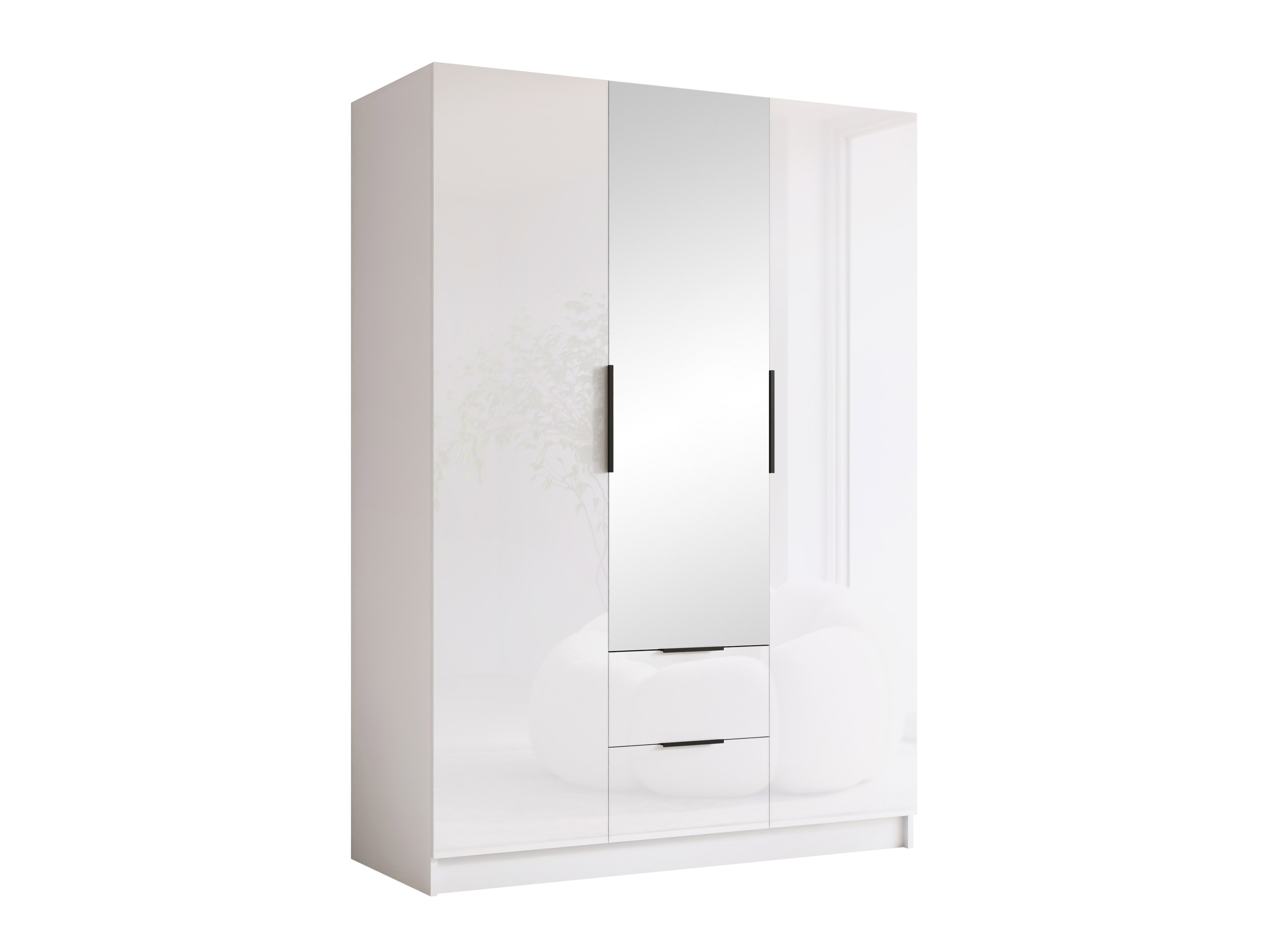 Armoire Closico Calvron II (Blanc + Blanc brillant)