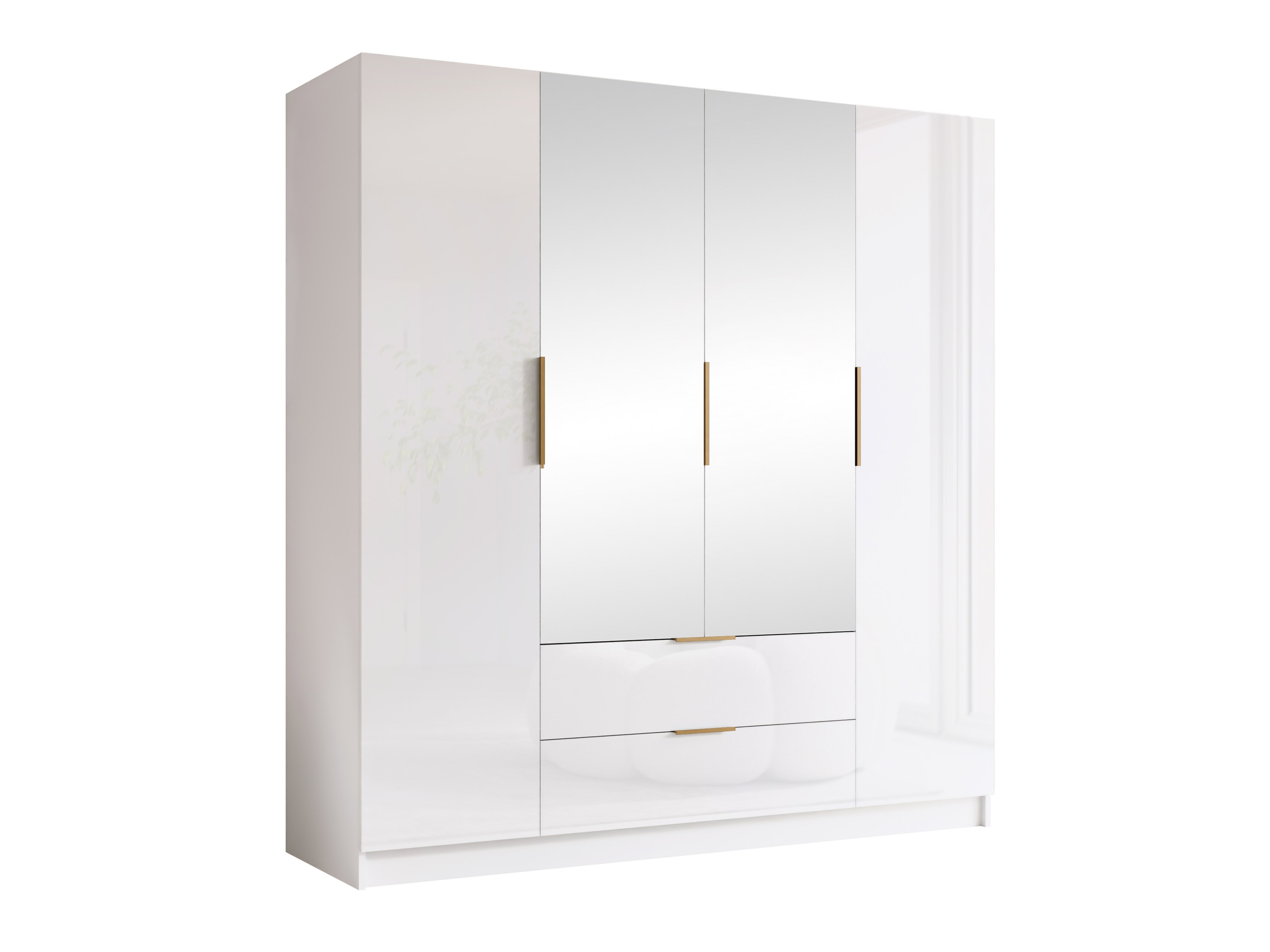 Armoire Closico Cadron II (Blanc + Blanc brillant)