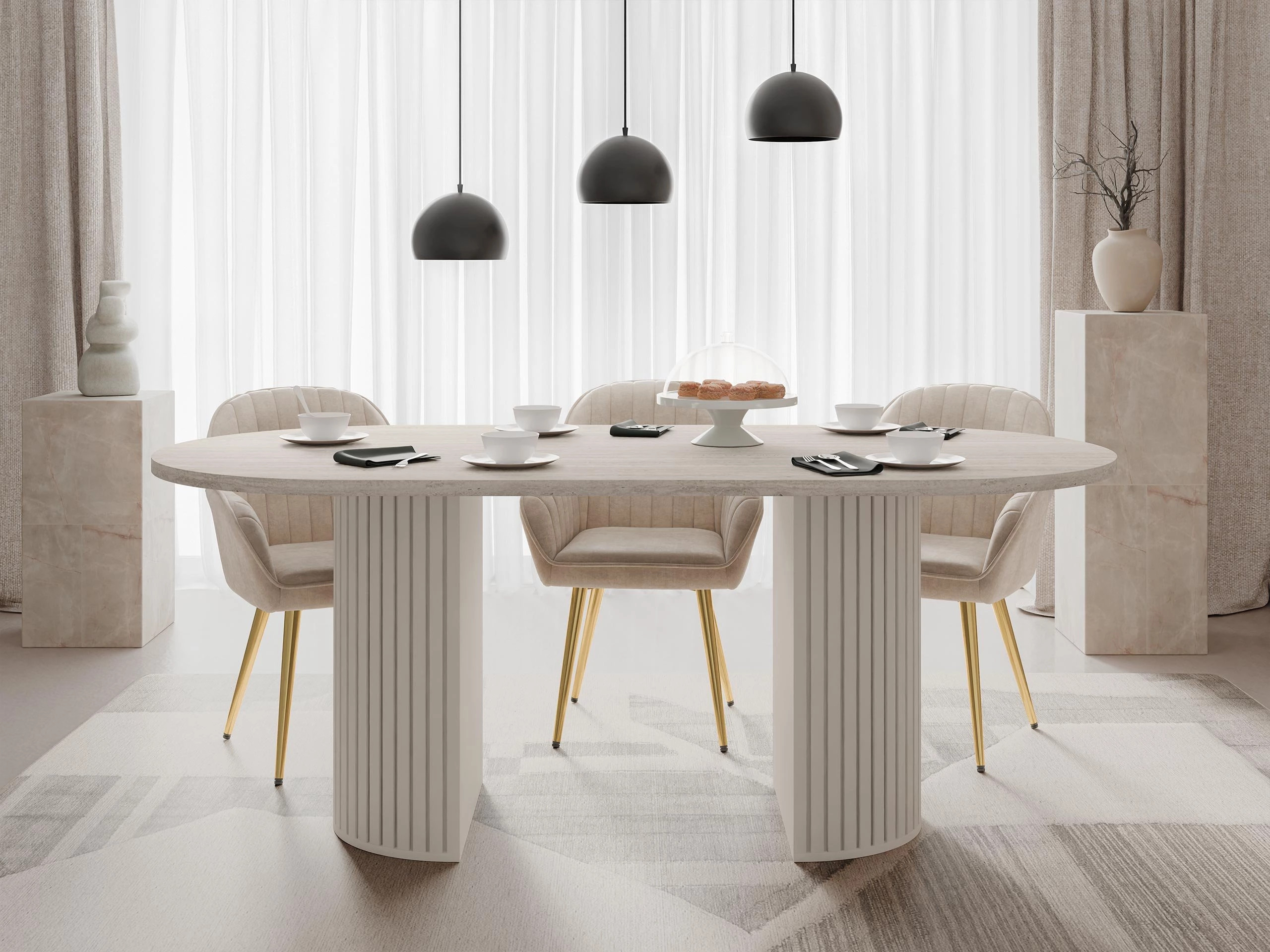 Table Comfivo Ulma (Travertin clair + Beige)