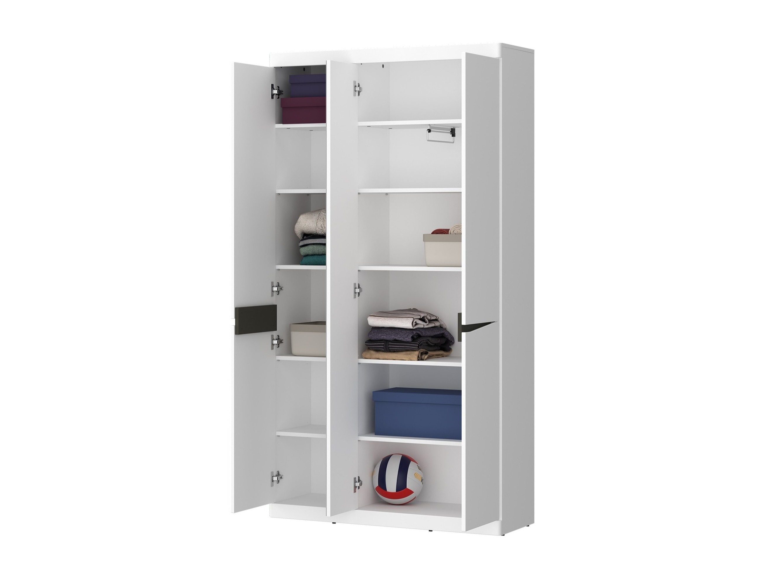 Armoire Venlori 139 (Blanc + Graphite)