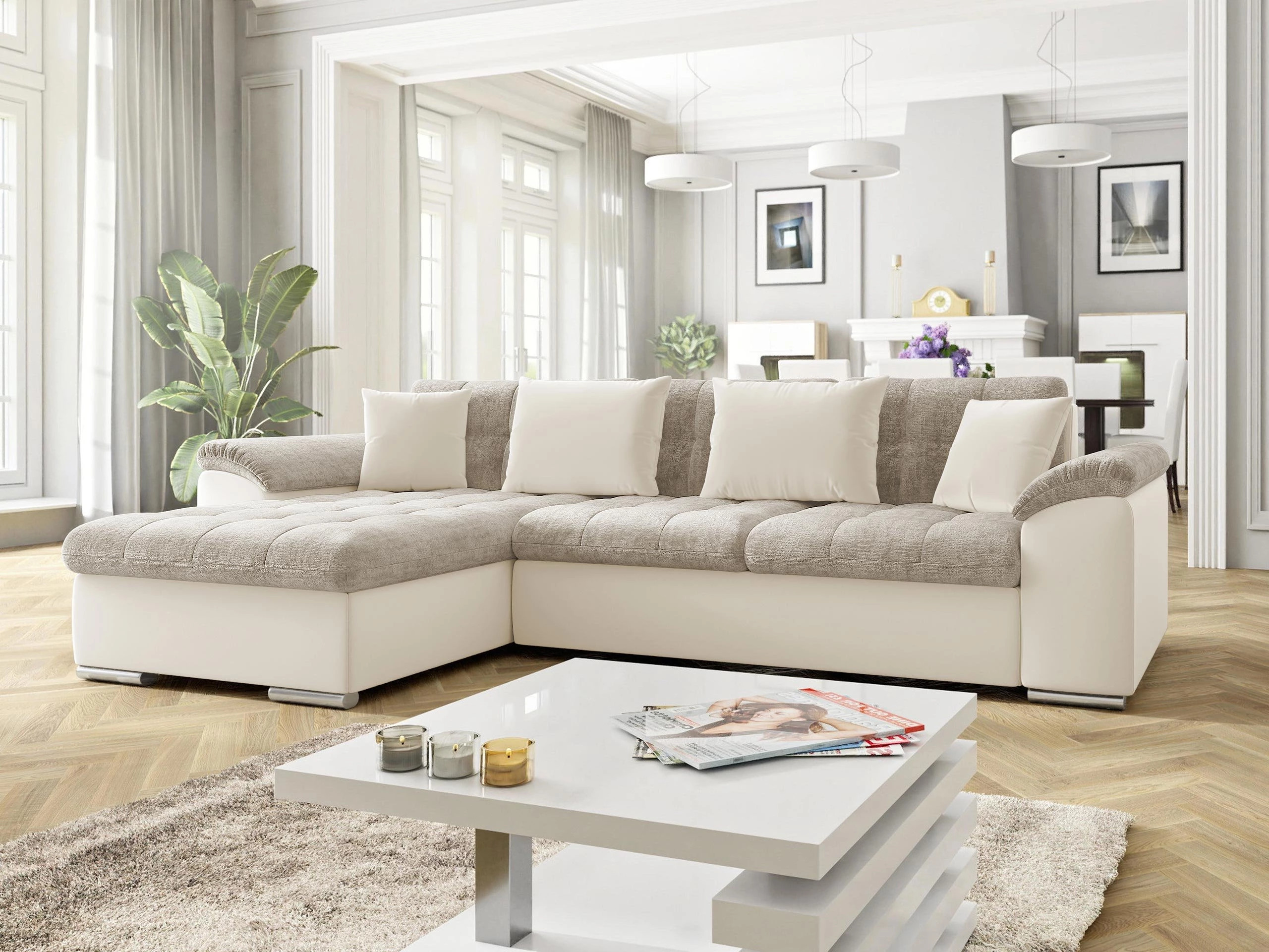 Canapé d'angle Comfivo Mica (Magic Velvet 2250 + Miu 2041)