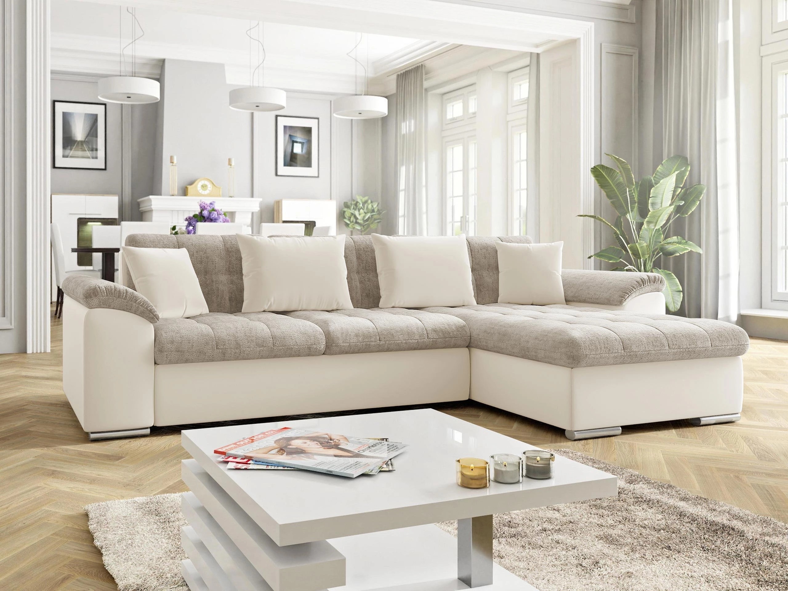 Canapé d'angle Comfivo Mica (Magic Velvet 2250 + Miu 2041)