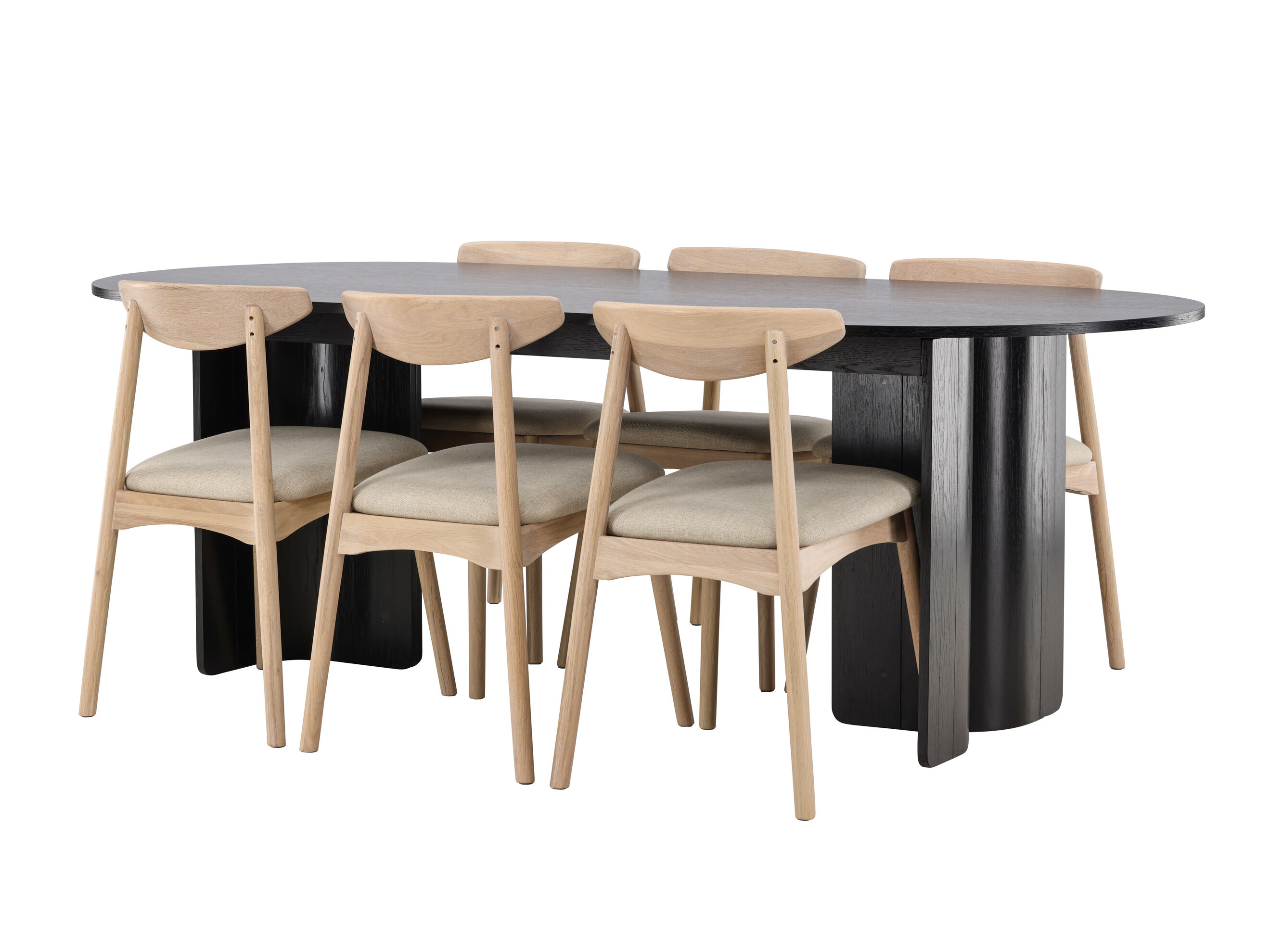 Salle à manger complète Dallas 5280 (Clair bois + Beige)