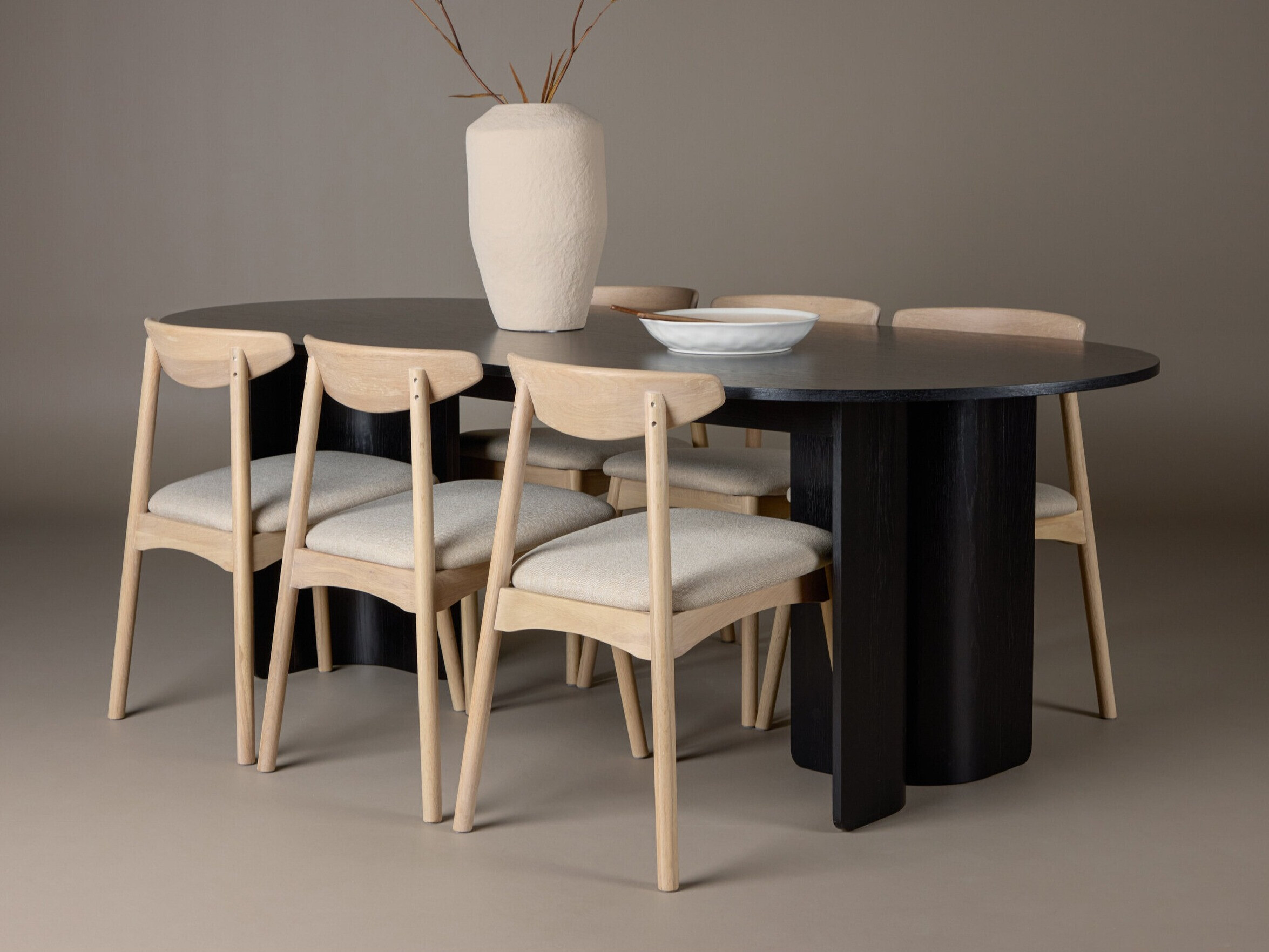Salle à manger complète Dallas 5280 (Clair bois + Beige)
