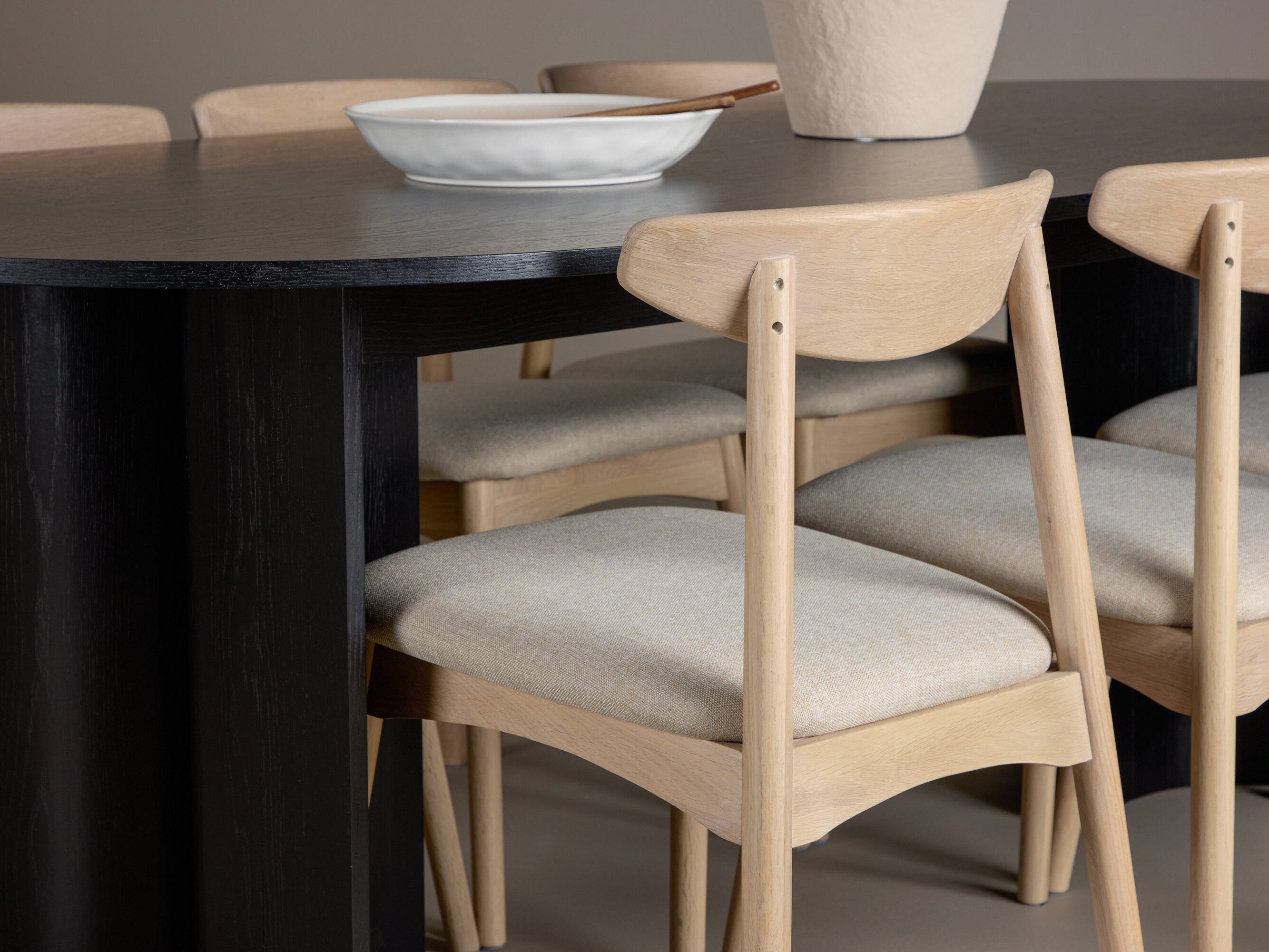 Salle à manger complète Dallas 5280 (Clair bois + Beige)