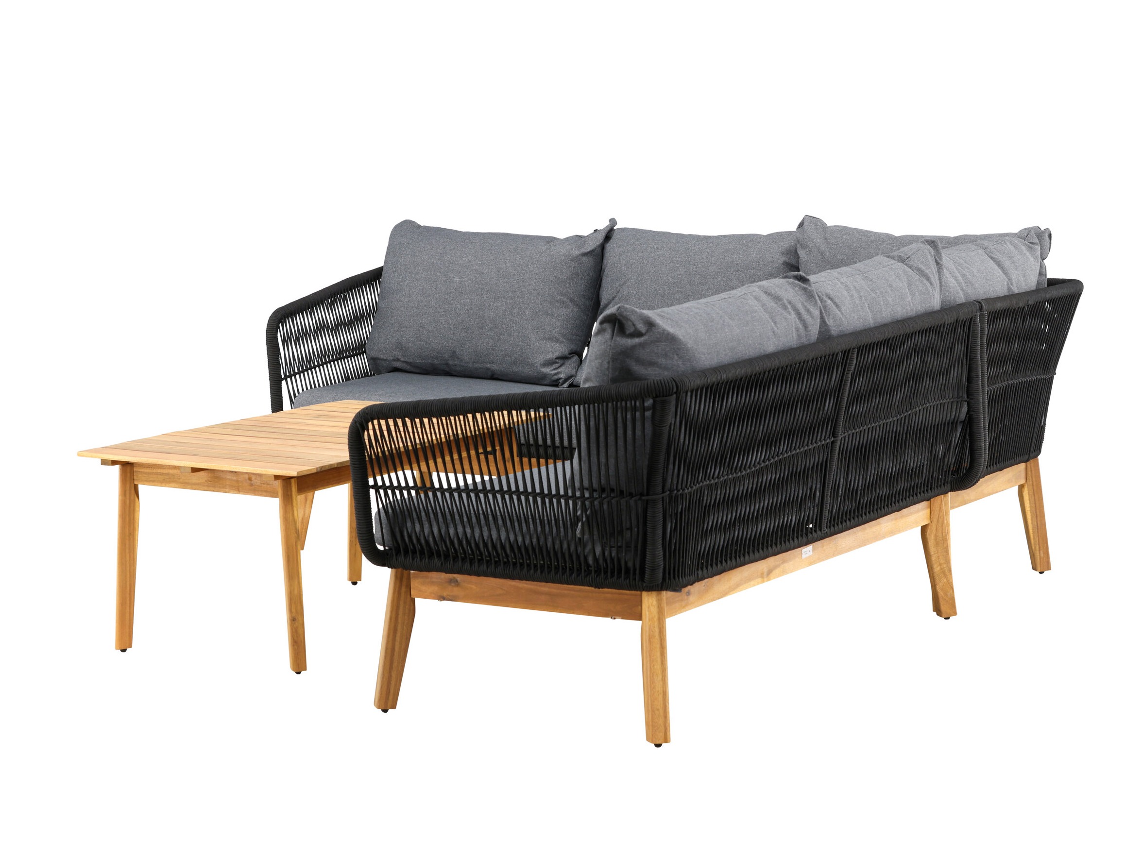 Ensemble de mobilier de jardin Dallas 1085 (Acacia + Noir)