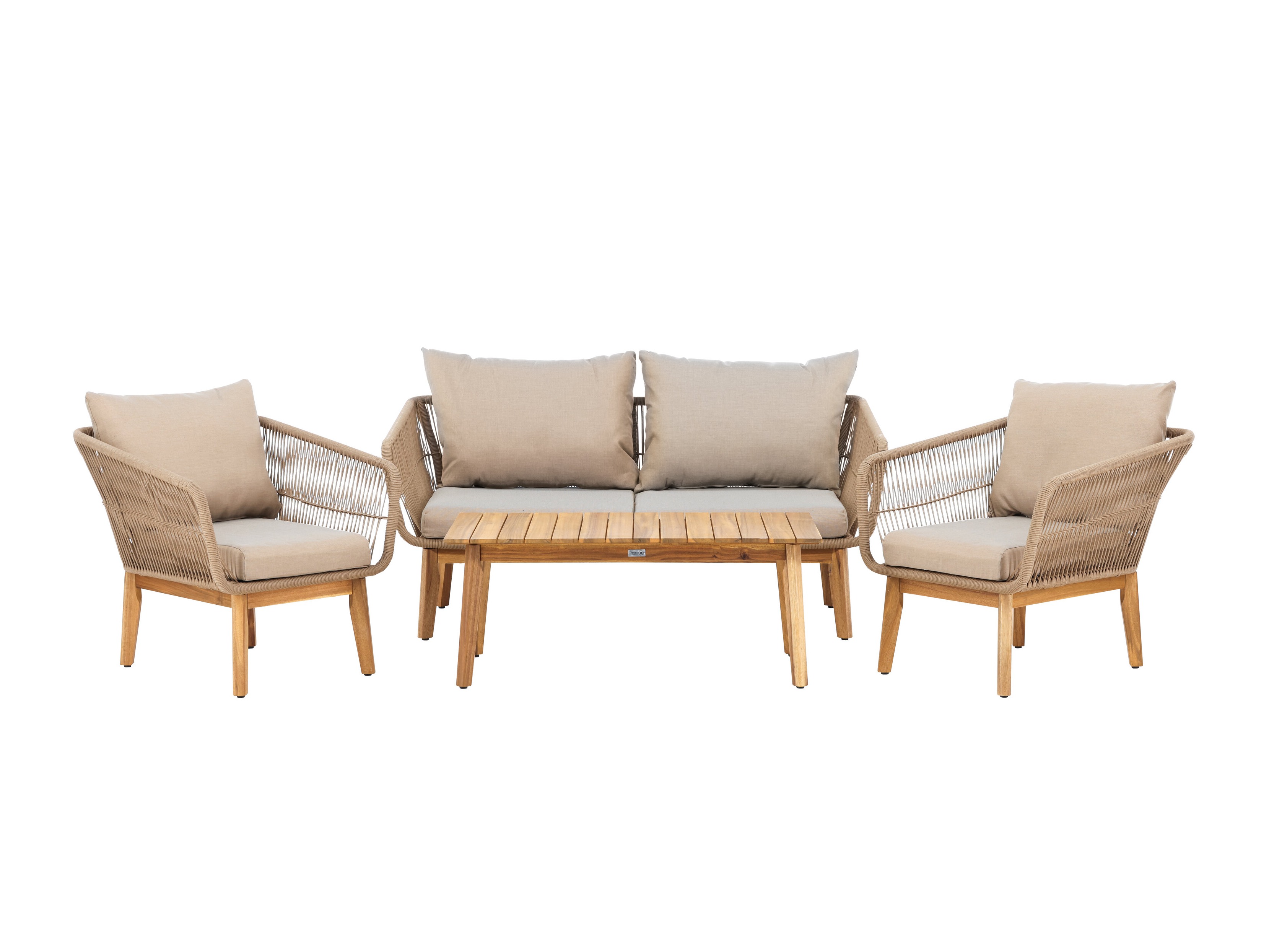 Ensemble de mobilier de jardin Dallas 661 (Beige clair + Acacia)