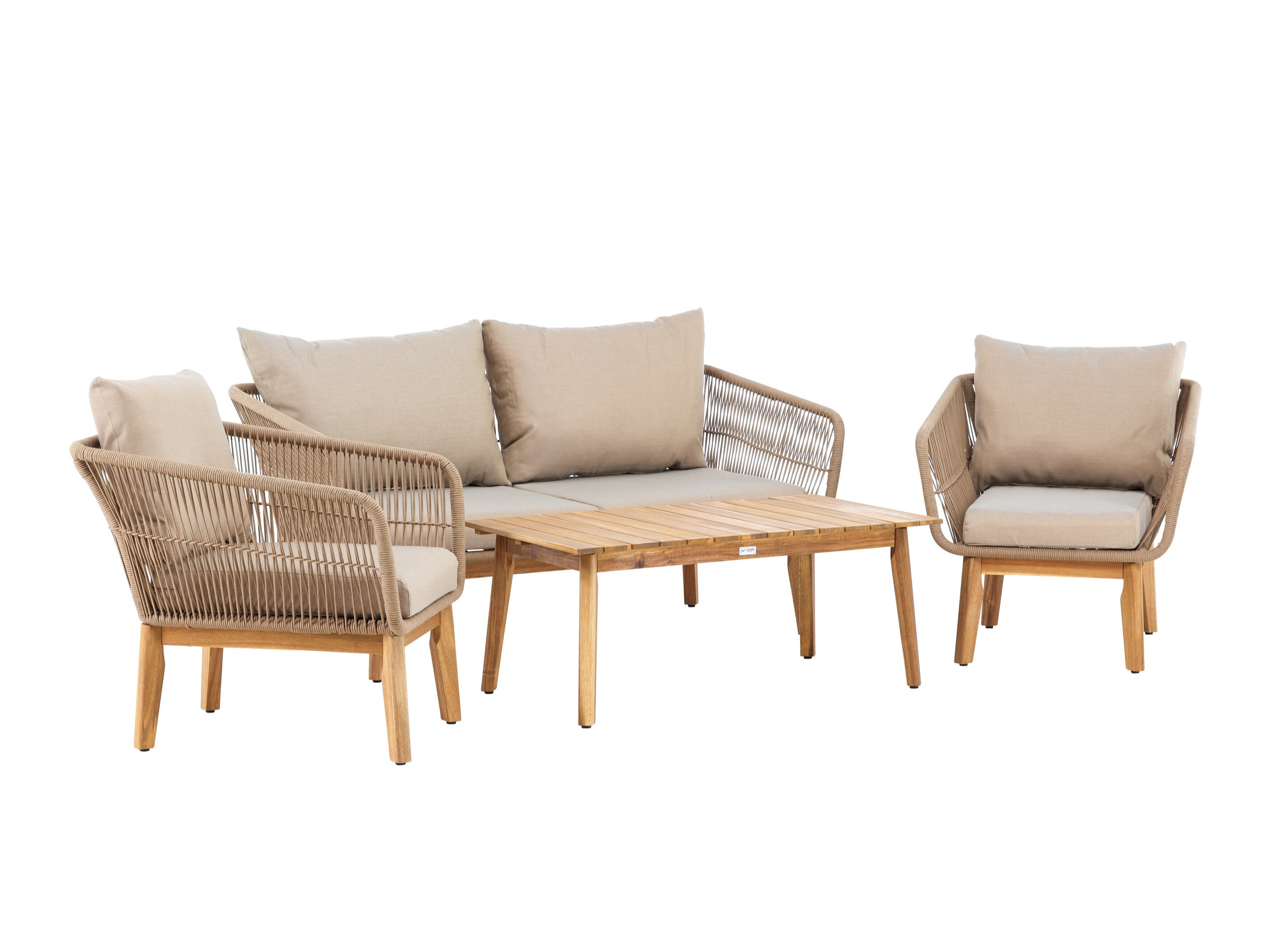 Ensemble de mobilier de jardin Dallas 661 (Beige clair + Acacia)