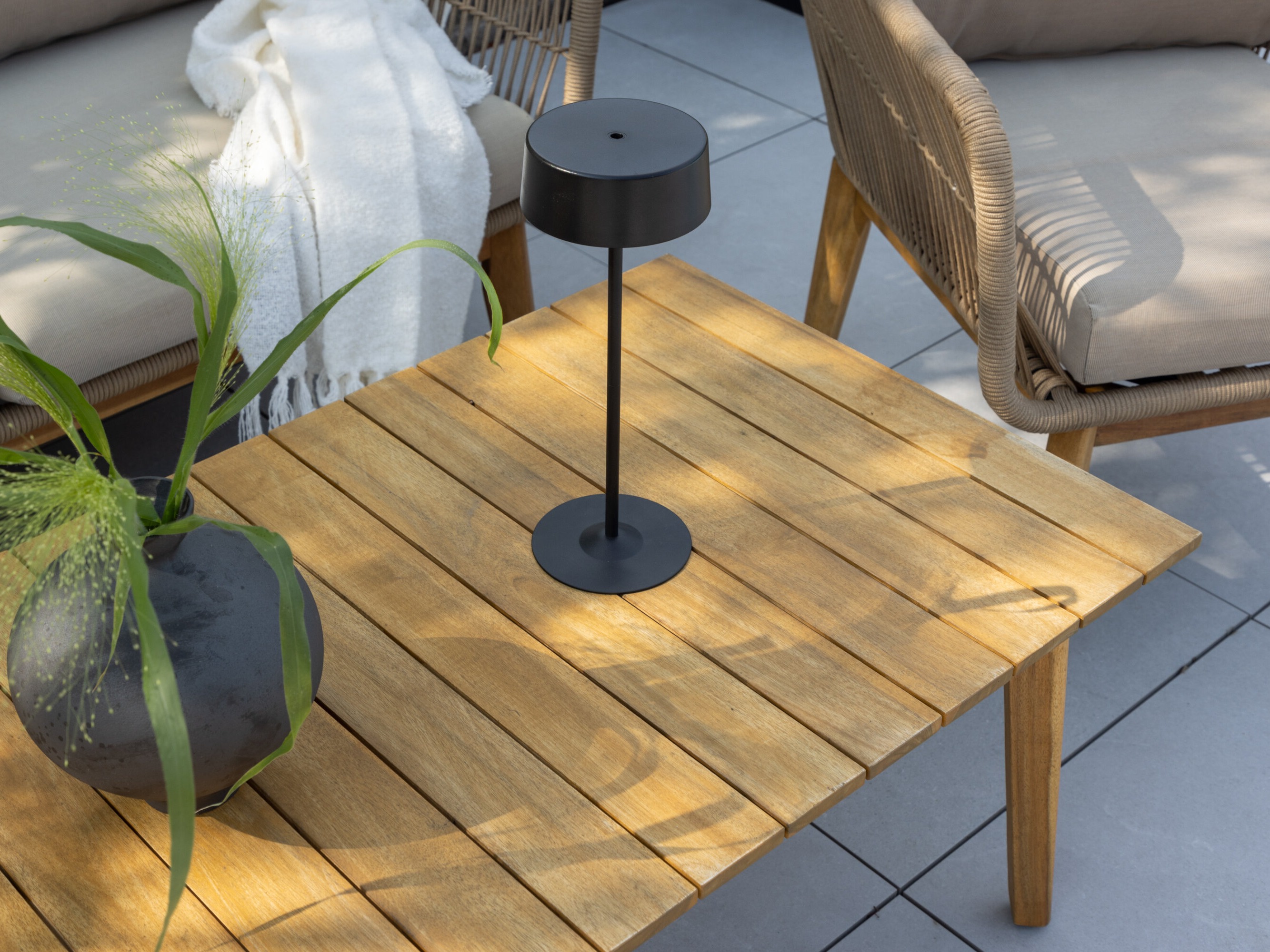 Ensemble de mobilier de jardin Dallas 661 (Beige clair + Acacia)