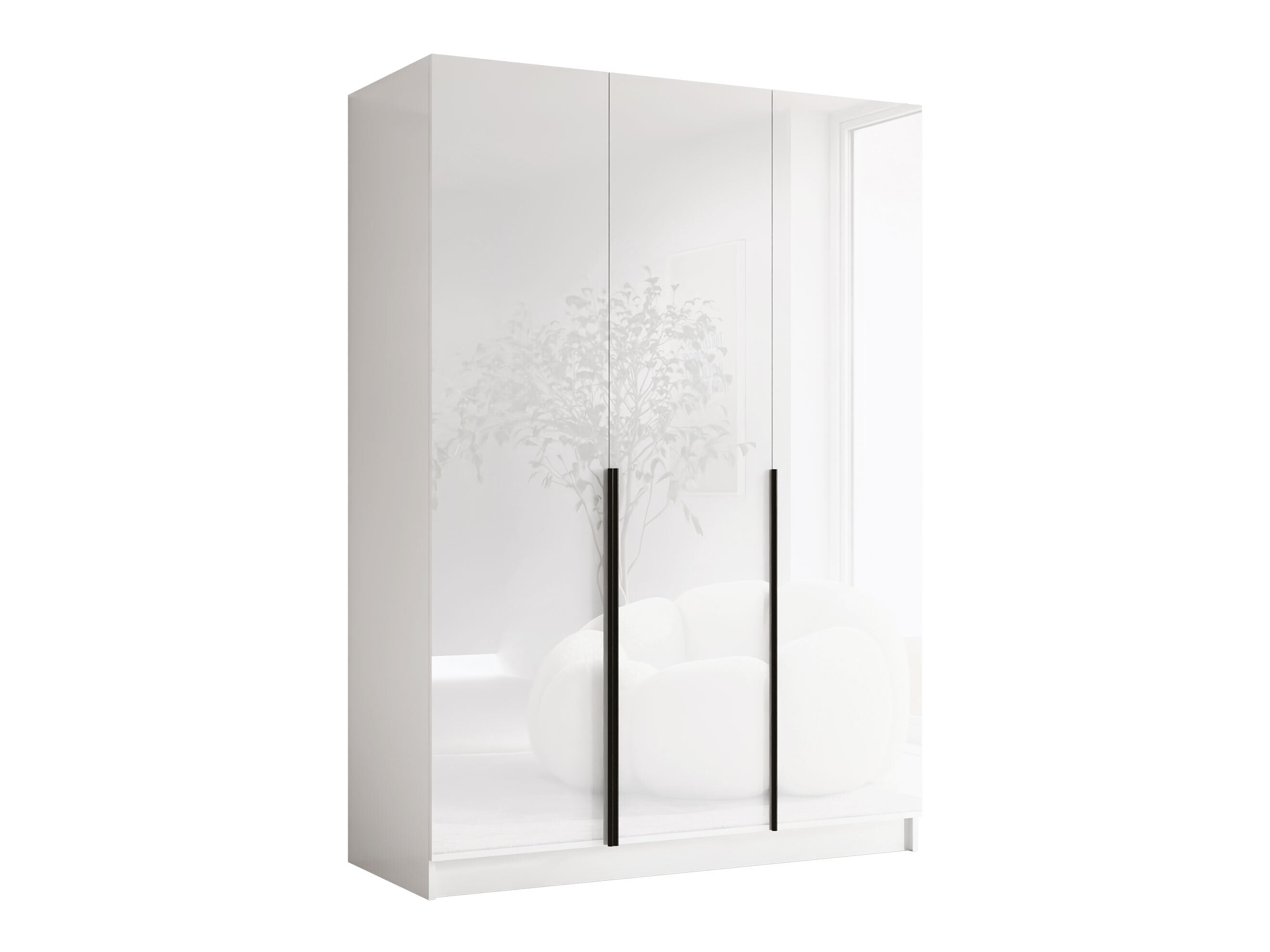 Armoire Closico Decoron I (Blanc brillant + Noir)