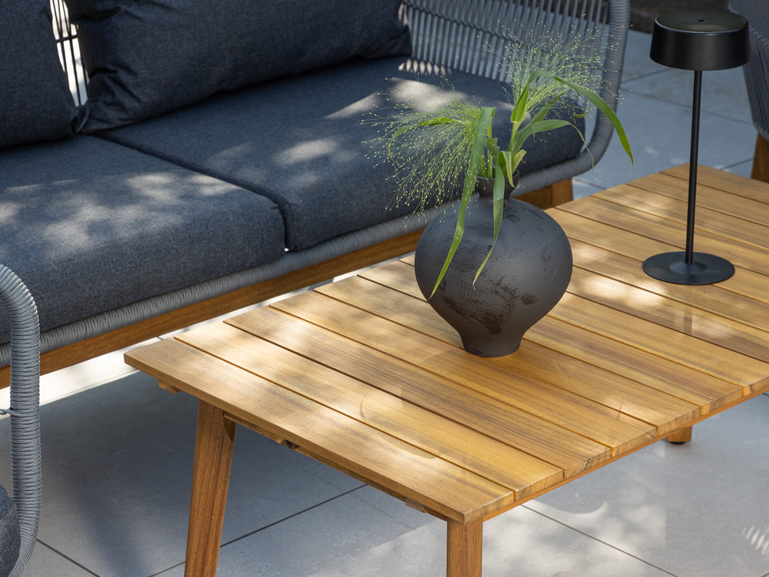 Ensemble de mobilier de jardin Dallas 661 (Gris + Acacia)
