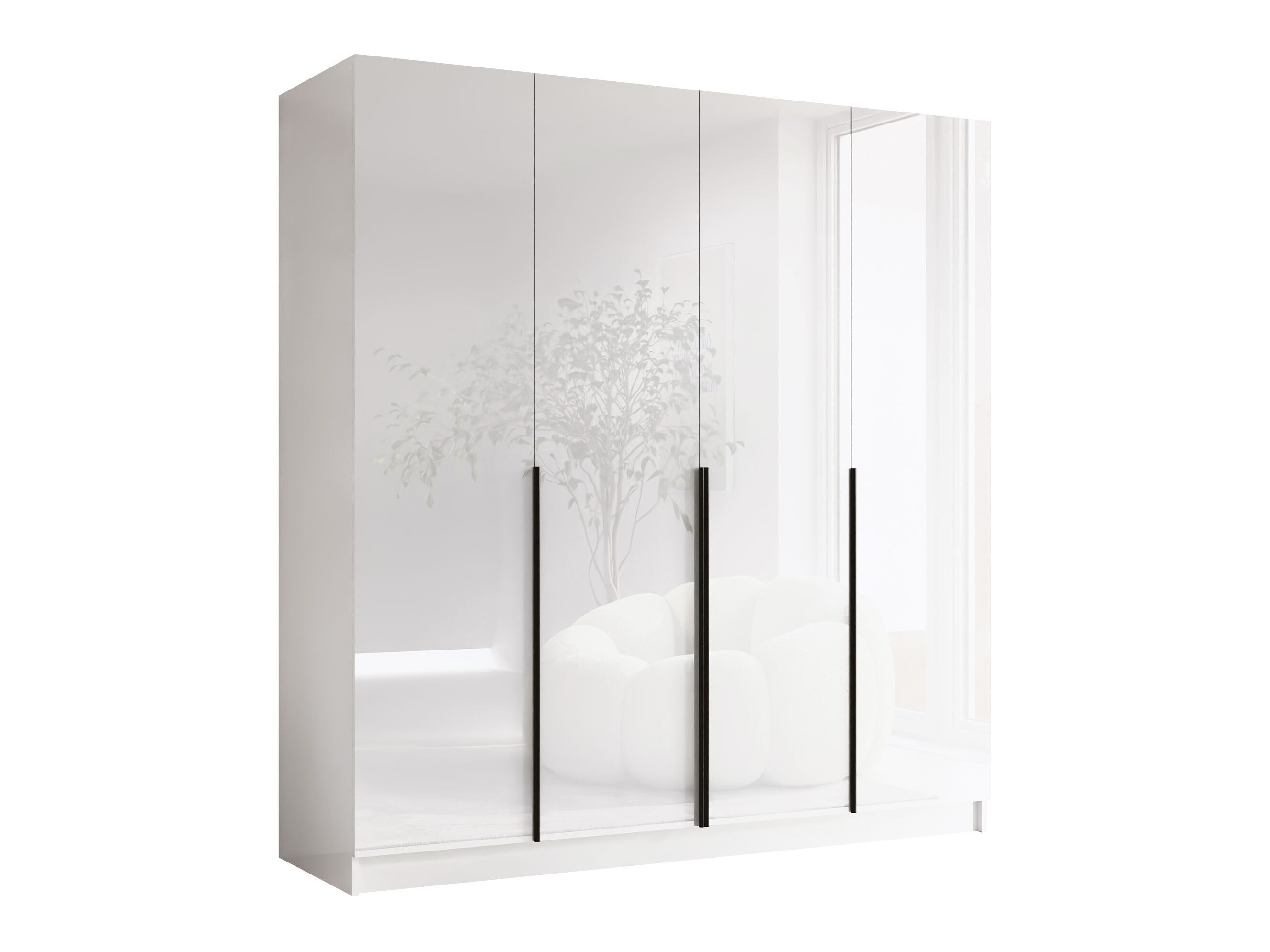 Armoire Closico Navor I (Blanc + Blanc brillant)