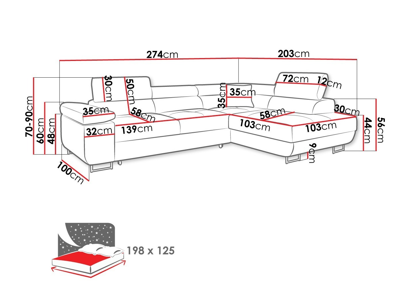 Canapé d'angle Comfivo Vinetum (Soft 066 + Lux 03)